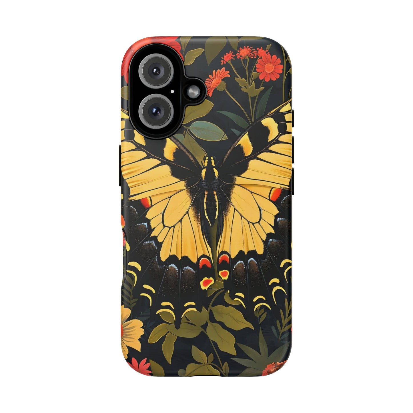 Butterfly Floral Phone Case, Tough Cases with Vibrant Design, Protective Cover for Nature Lovers, Gift for Her