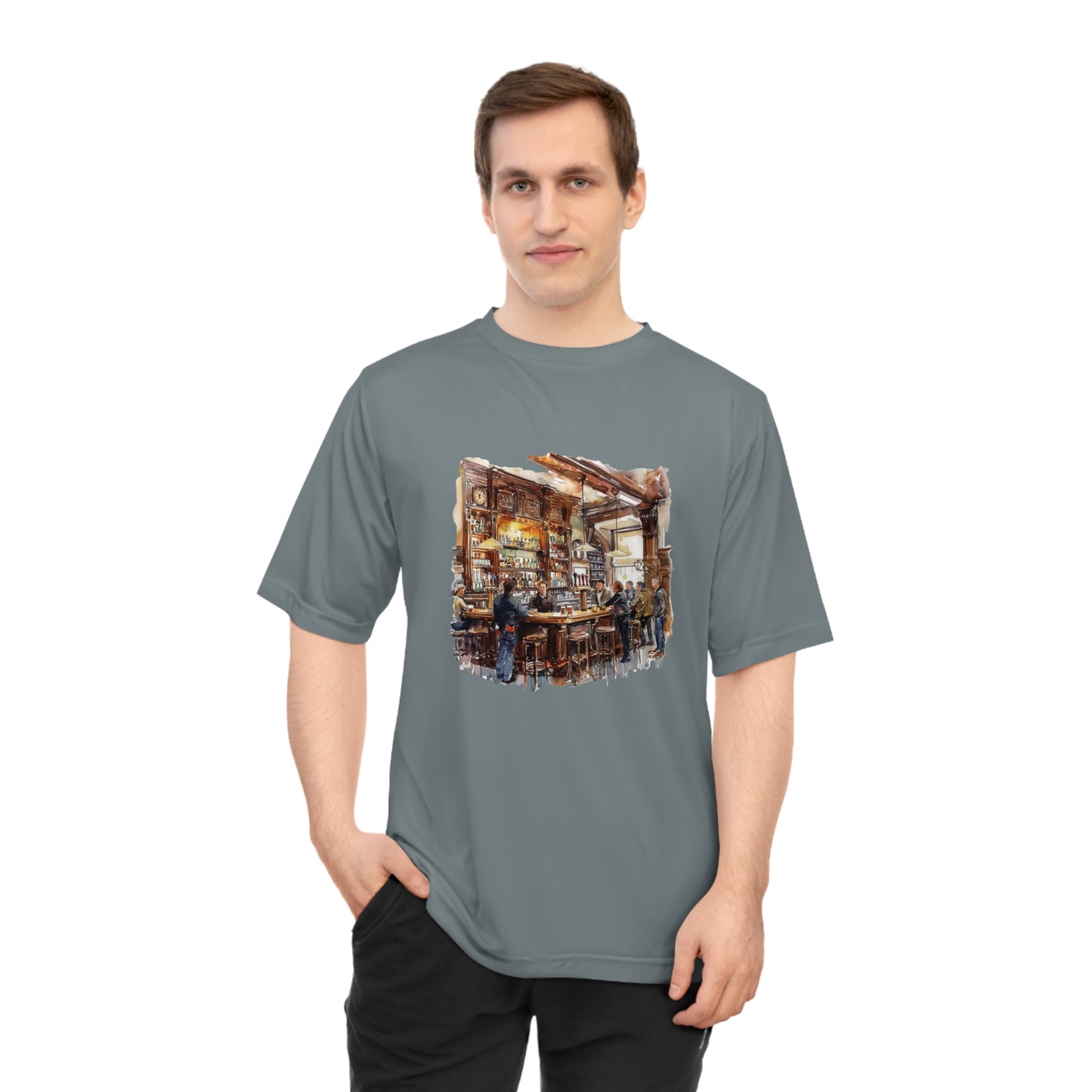 Unisex Zone Performance T-shirt - A Pint of Warmth: The Cozy Pub Experience