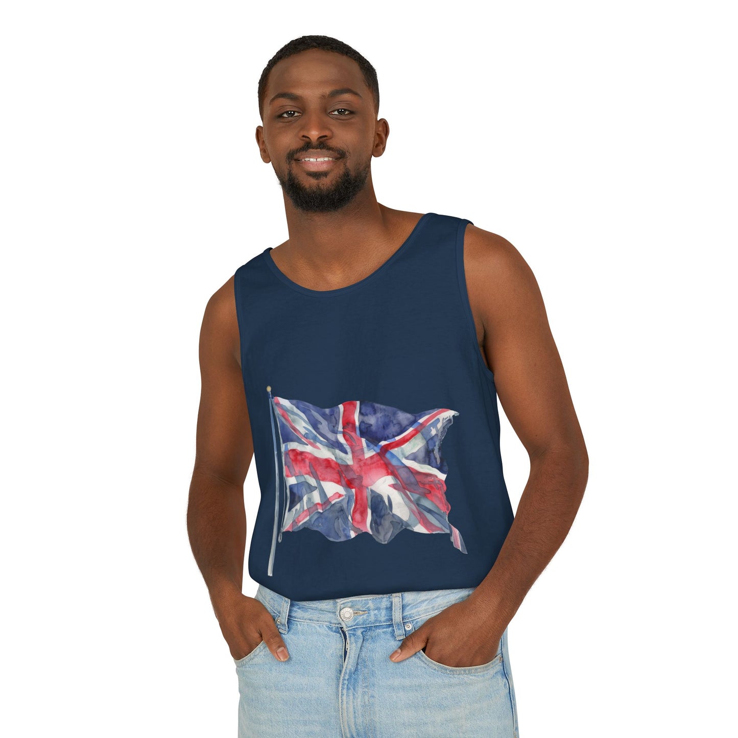 Unisex Garment-Dyed Tank Top - British Flag - Iconic Union Jack