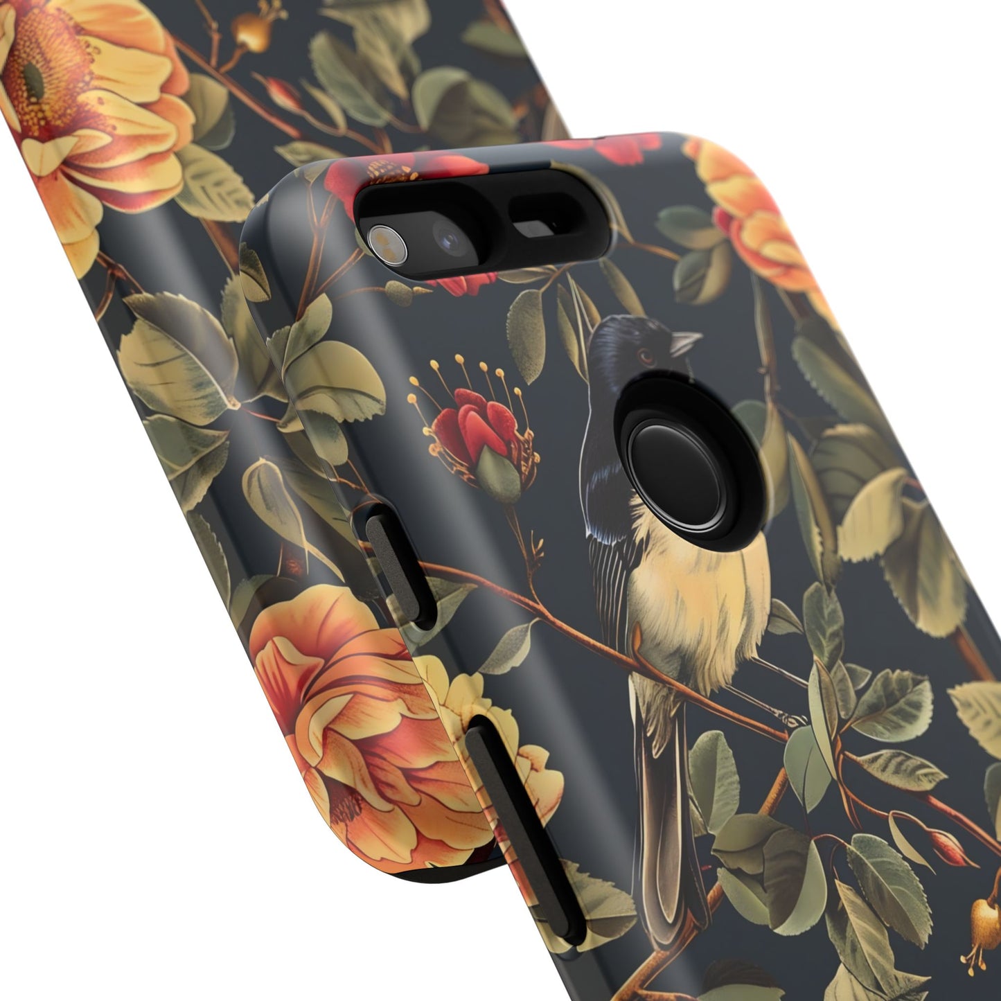 Floral Phone Case with Birds, Botanical iPhone Cover, Bird Lover Gift, Nature-Inspired Accessories, Eco-Friendly Mobile Case