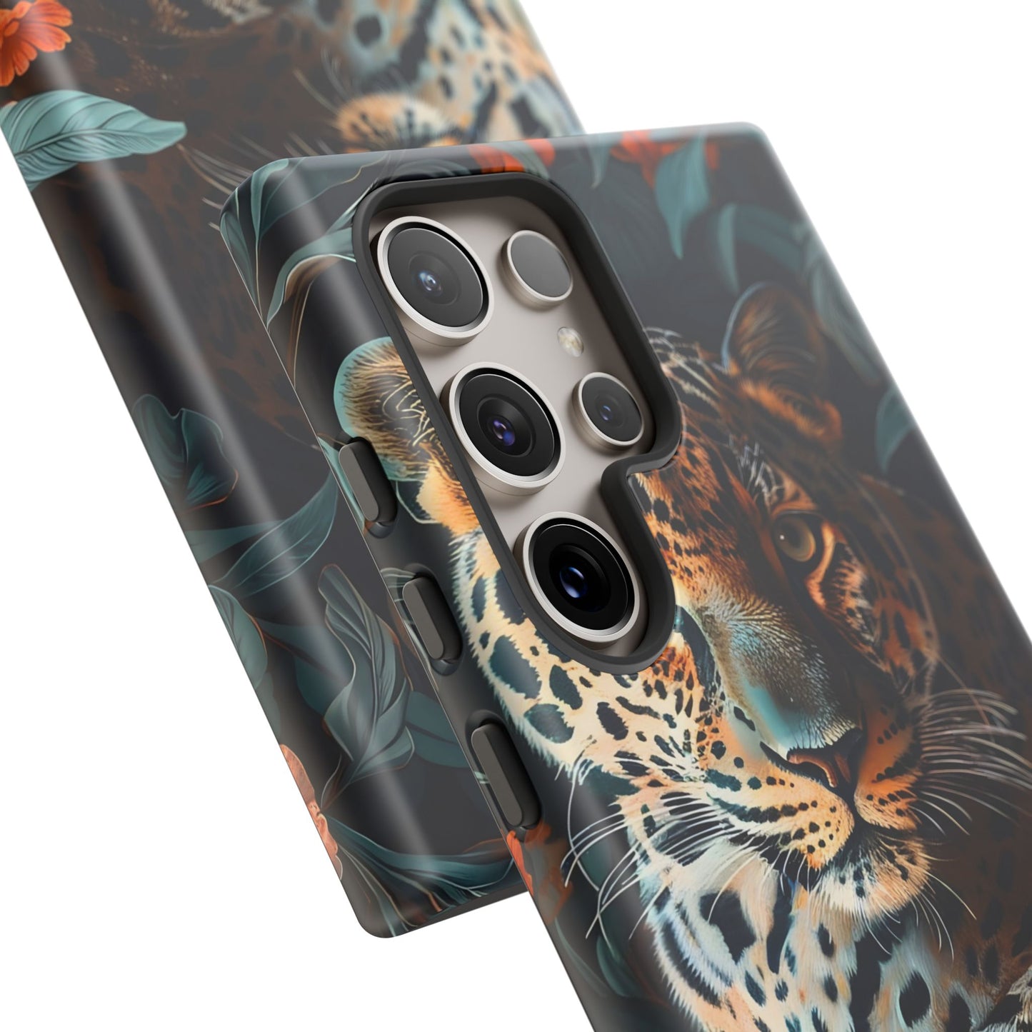 Wildlife Phone Case with Leopard Design | Tough Cases, Animal Prints, Floral Phone Cover, Gift for Nature Lovers, Unique Phone Accessories
