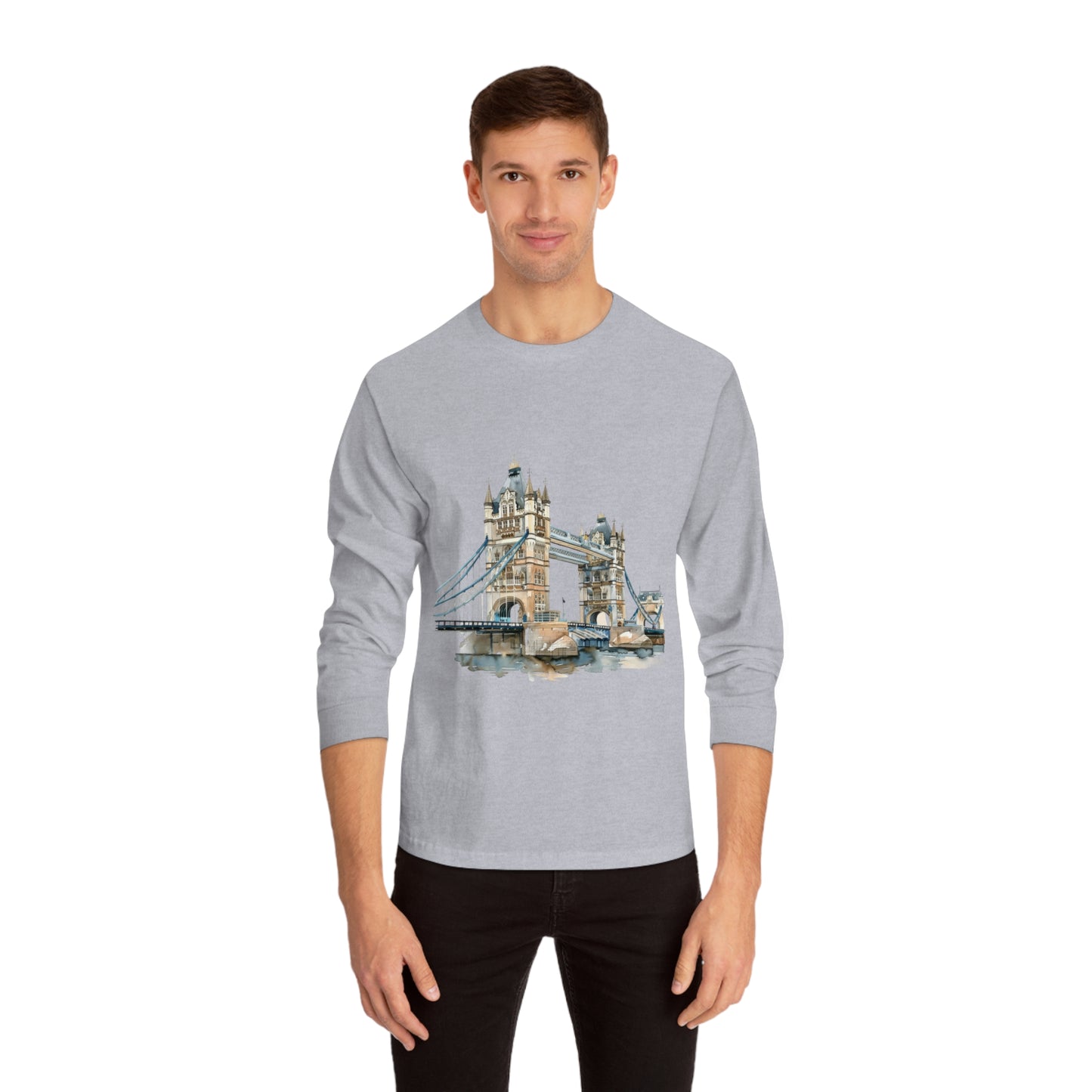 Unisex Classic Long Sleeve T-Shirt - London Bridge - Iconic Landmark and Historical Beauty