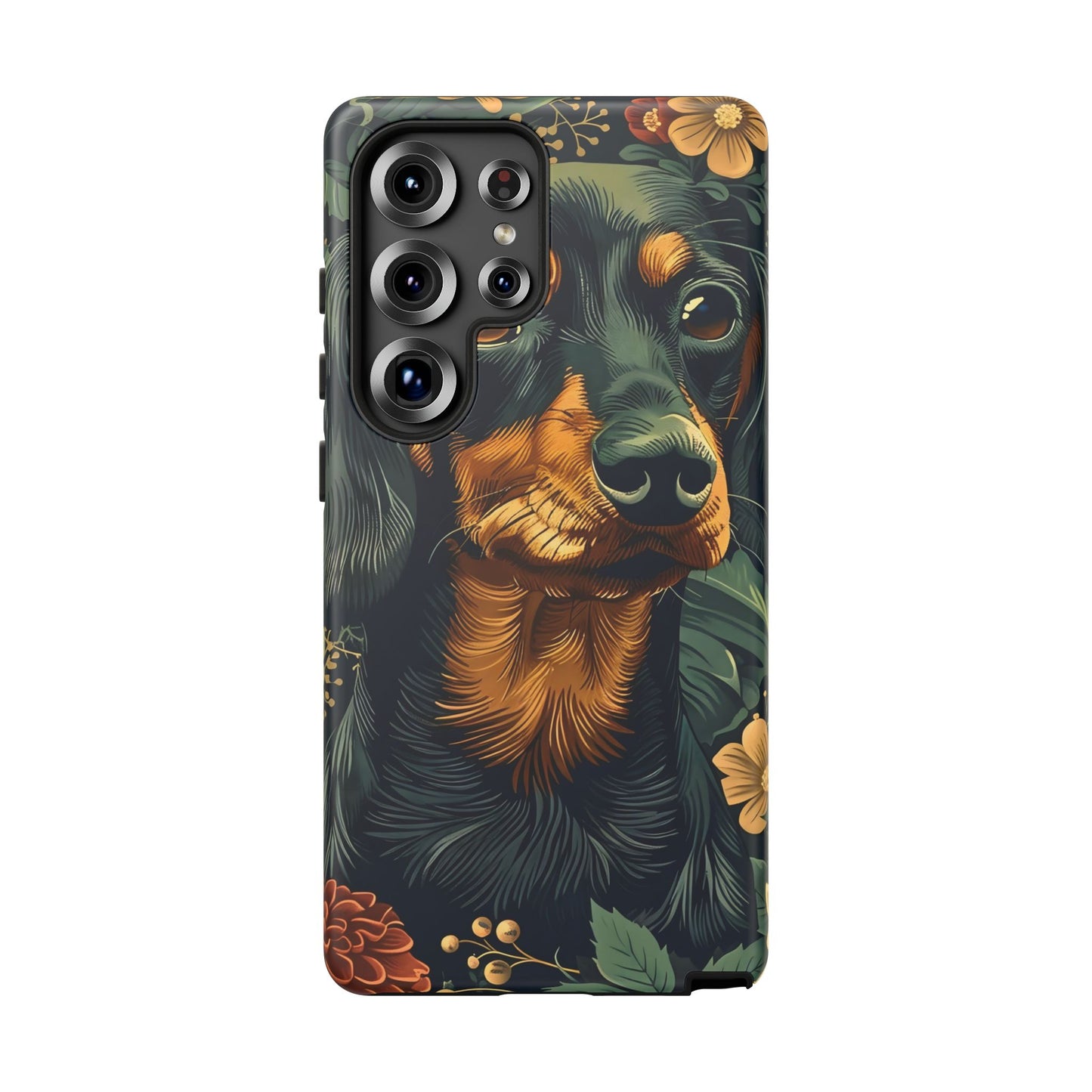 Dachshund Phone Case, Floral Pet Phone Cover, Dog Lover Gift, Tough Phone Case, Custom Dachshund Design, Unique Dog Owner Accessory