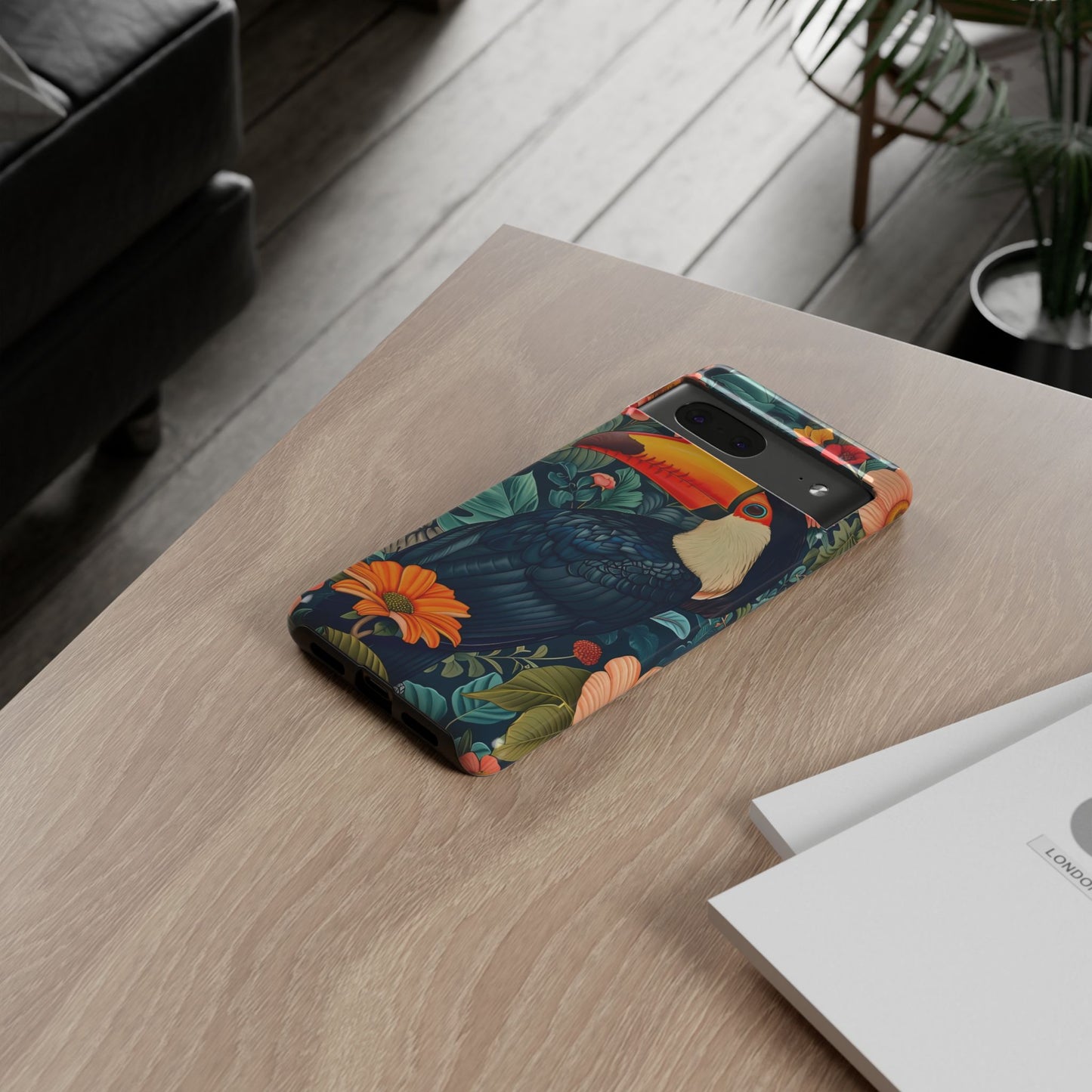 Tropical Toucan Phone Case - Cute Animal Design, Nature Lover Gift, Floral Pattern, Bird Lover Accessory, Summer Vibes