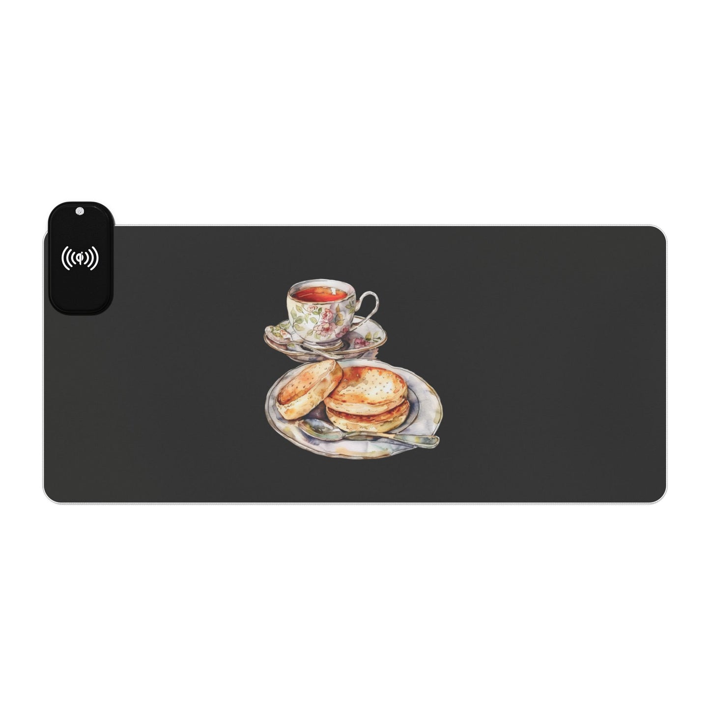 Afternoon Tea & Scones – English Delight - LED Wireless Charging Gaming Mouse Pad - Artful Design, Desk Accessory, Gamer Gift, Home Office Decor, Tech Essentials