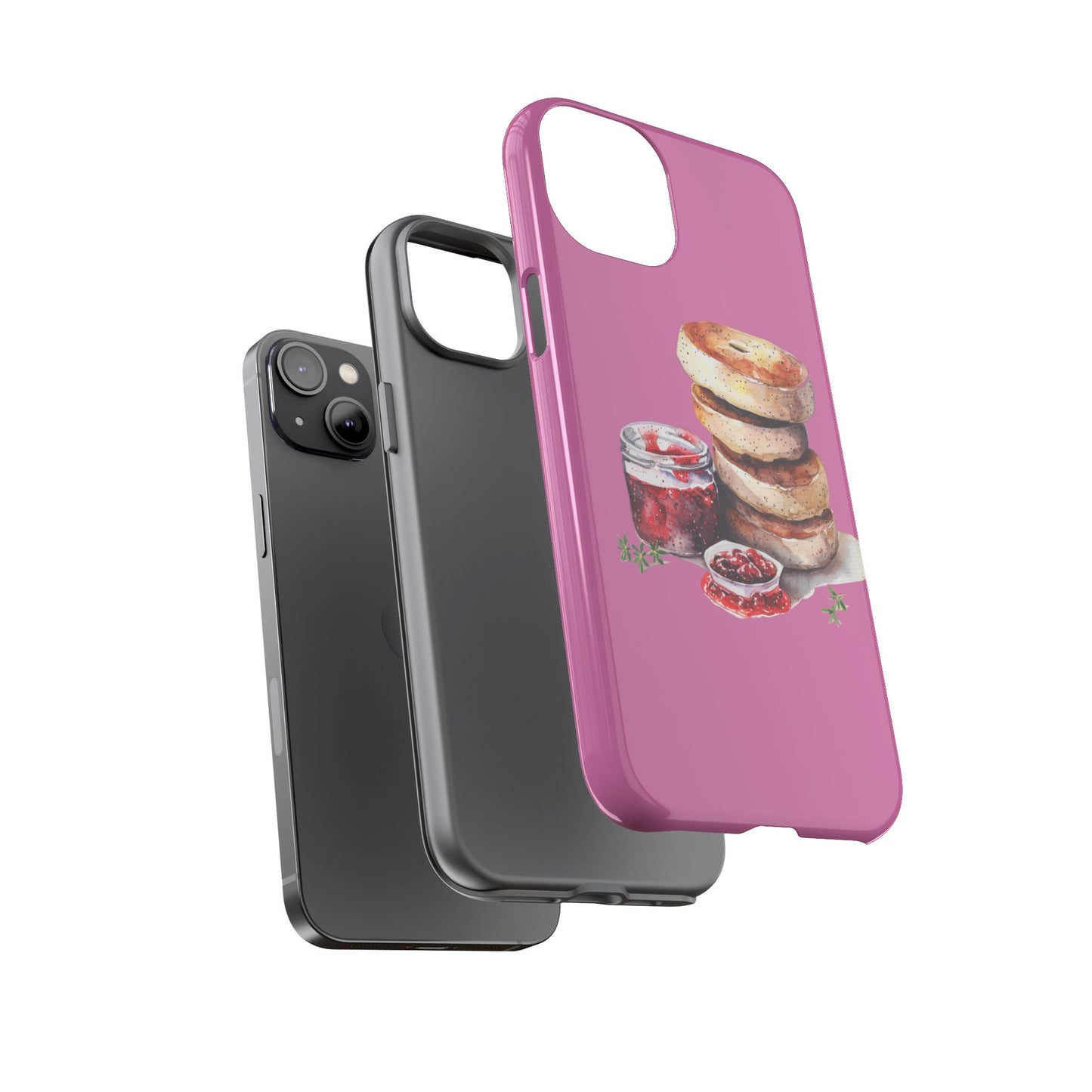 Cute Bagel Phone Case, Tough Cases for Food Lovers, Unique Gifts for Foodies, Phone Accessories for Breakfast Lovers, Fun and Stylish Cases