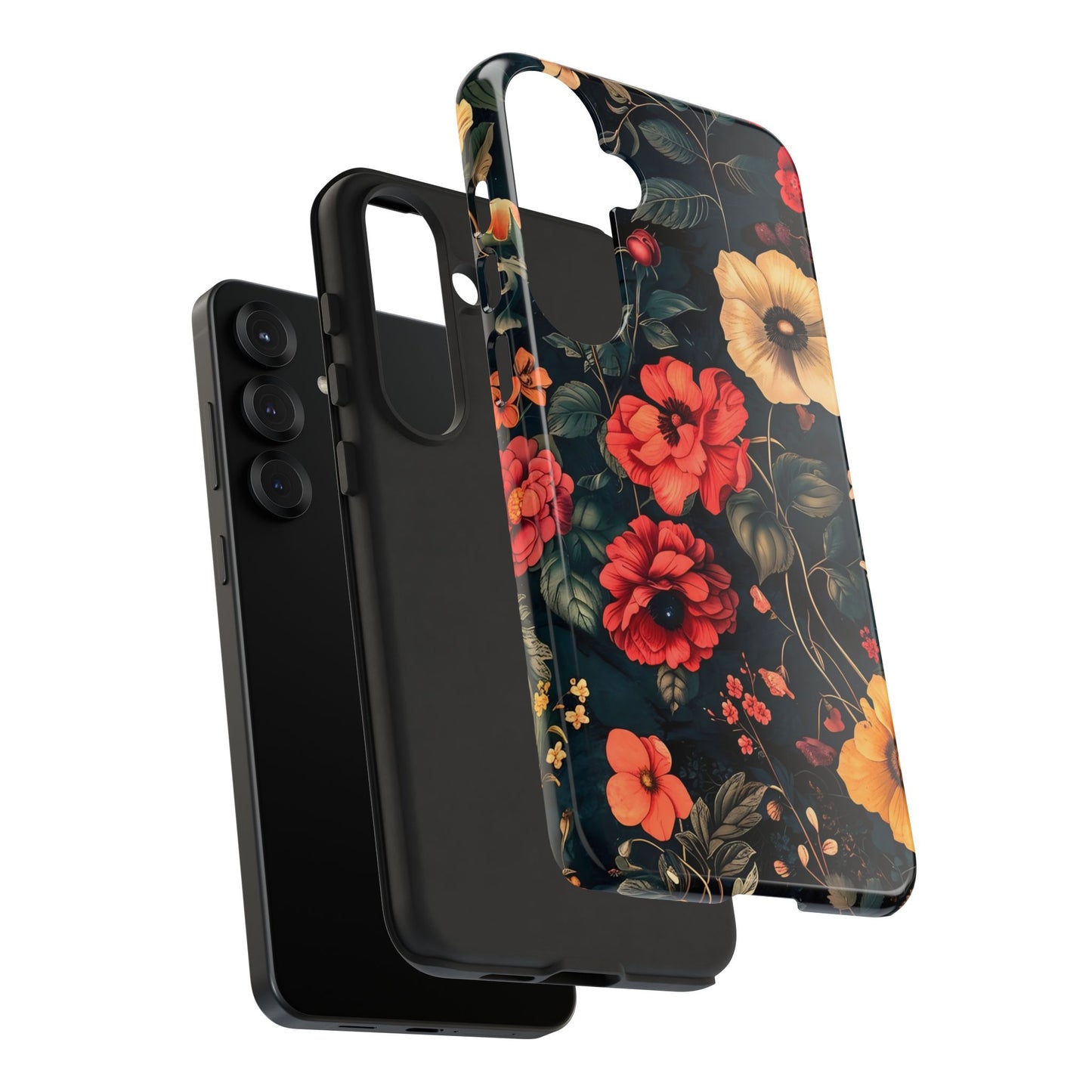 Floral Phone Case, Tough Cases, Flower Motif, Protective Cover, Gift for Her, Floral Design, Spring Accessory