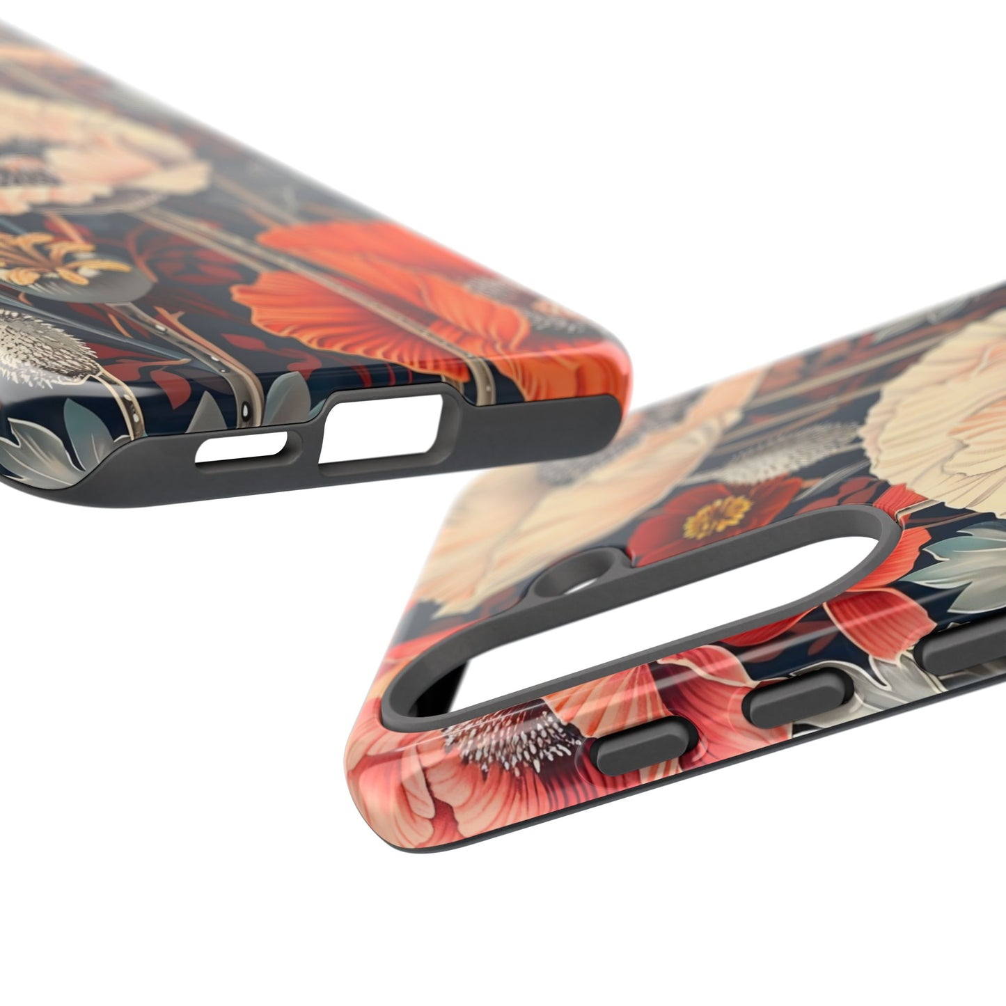 Floral iPhone Case, Tough Phone Cover, Artistic Protection, Flower Design, Unique Gift for Her, Phone Accessory, Trendy Tech