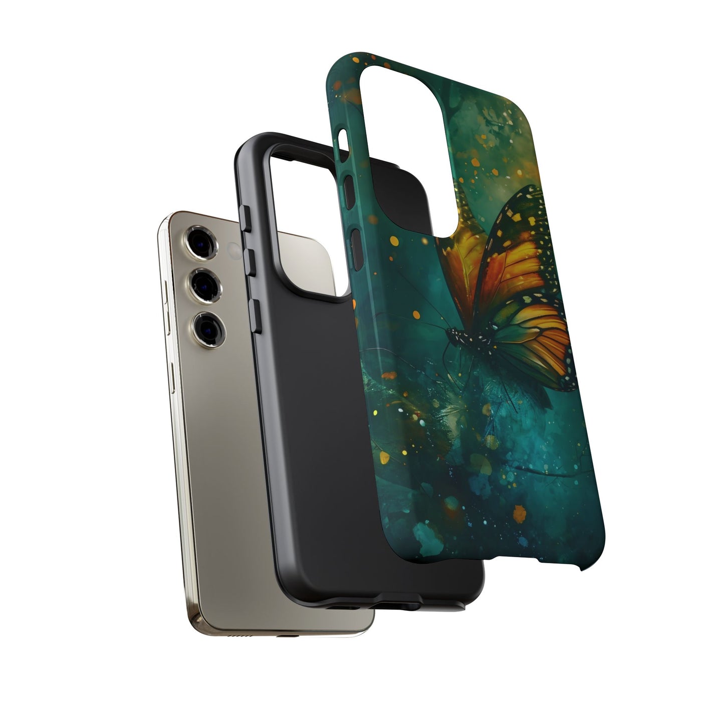 Colorful Butterfly Phone Case, Tough Cases for iPhone and Samsung, Cute Tech Accessories, Nature Lovers Gift, Vibrant Floral Design