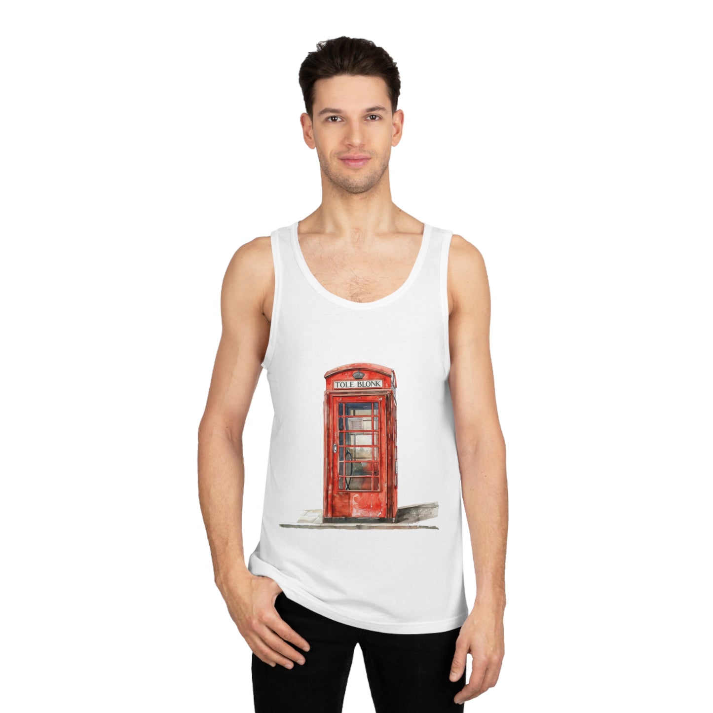 Unisex Softstyle™ Tank Top - Iconic British Red Telephone Booth