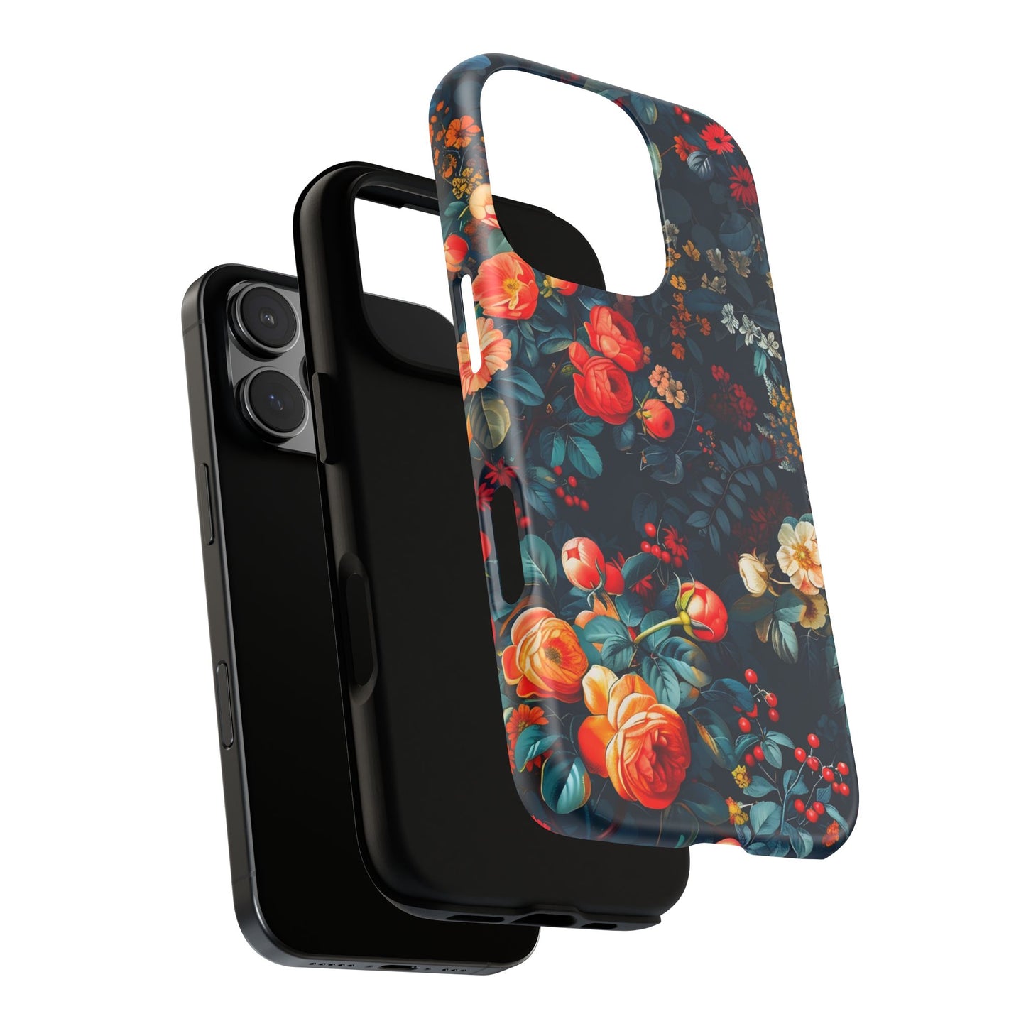 Floral Phone Case - Tough Cases, iPhone Protection, Elegant Floral Design, Gift for Her, Stylish Tech Accessory