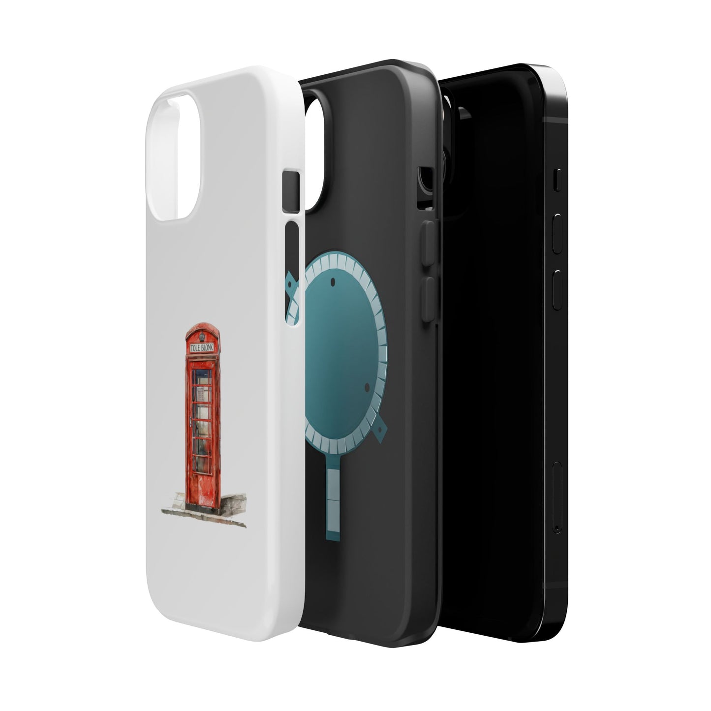 Red Telephone Booth Phone Case, Magnetic Tough Cases for Protection, Unique Gift for Phone Lovers, British Theme, Travel Accessory