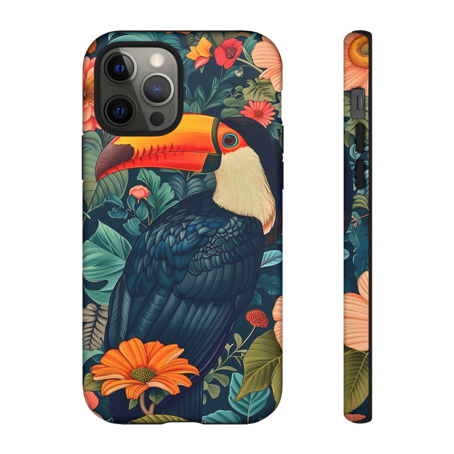 Tropical Toucan Phone Case - Cute Animal Design, Nature Lover Gift, Floral Pattern, Bird Lover Accessory, Summer Vibes
