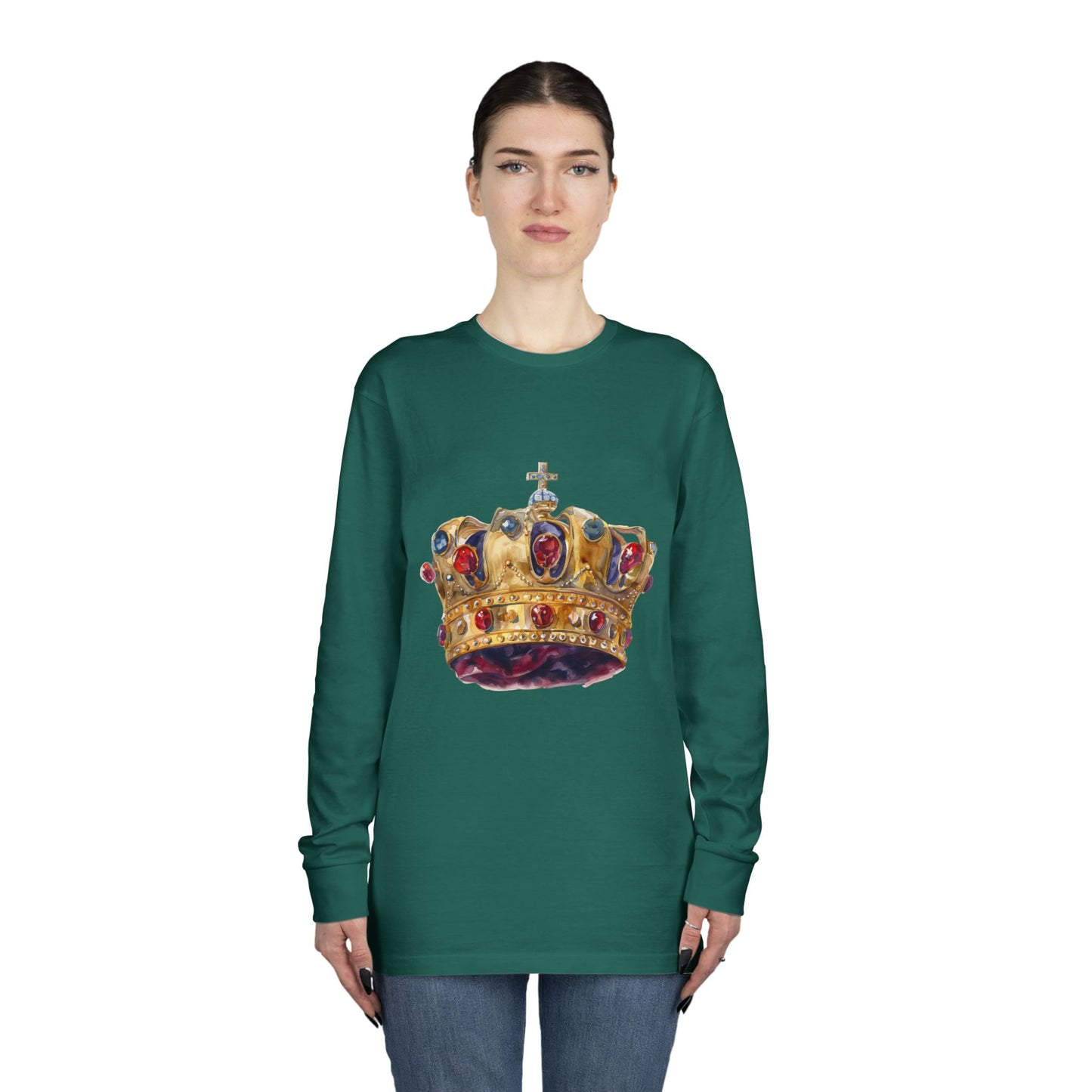 Long Sleeve Crewneck Tee - British Royal Crown
