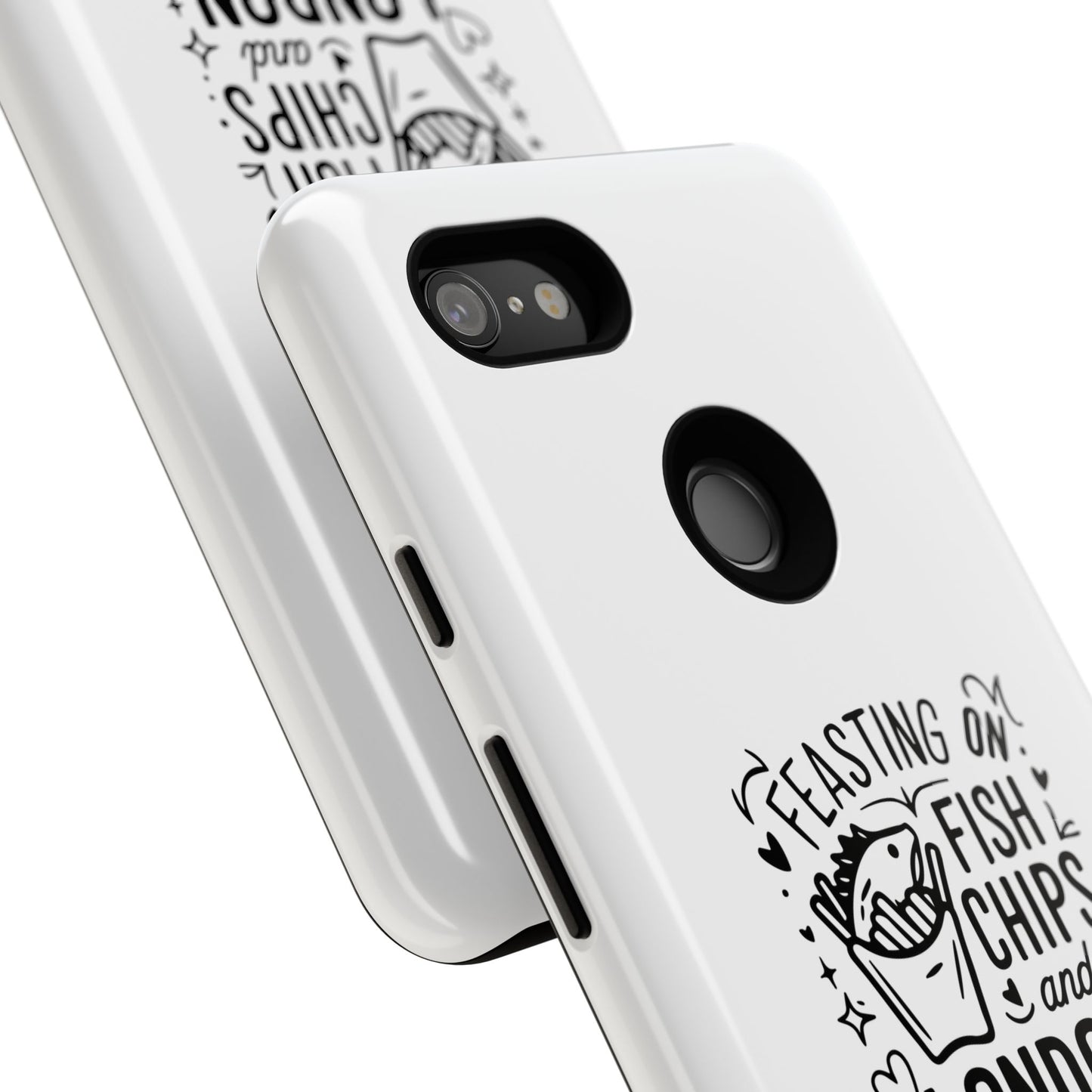 London Fish & Chips Phone Case, Tough Cases with Fun Design for Food Lovers, Unique Gift for Travelers, Cell Phone Accessories