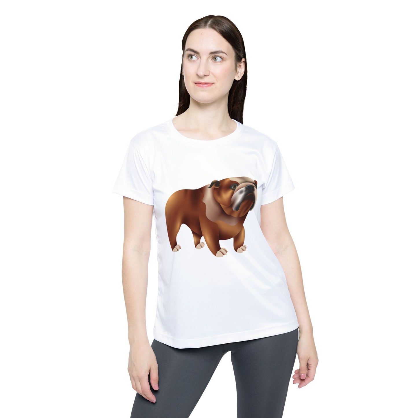 Women's Bulldog Sports Jersey - Casual Athletic Tee for Dog Lovers - Adorable British Dog