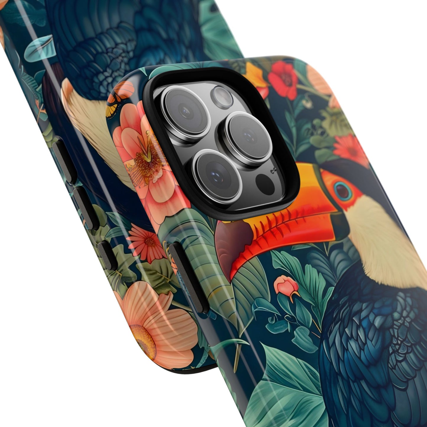 Tropical Toucan Phone Case - Cute Animal Design, Nature Lover Gift, Floral Pattern, Bird Lover Accessory, Summer Vibes