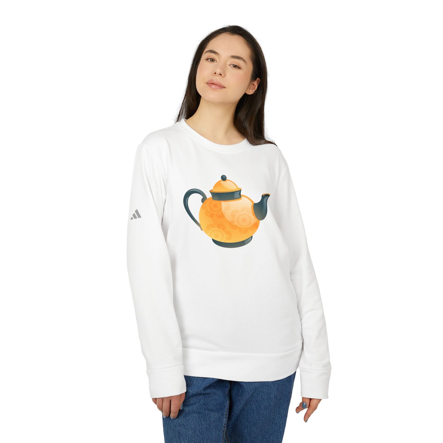 Fleece Sweatshirt - Unisex Crewneck - Cozy Teapot - Classic British Tea Kettle - Timeless Elegance in Tea Time