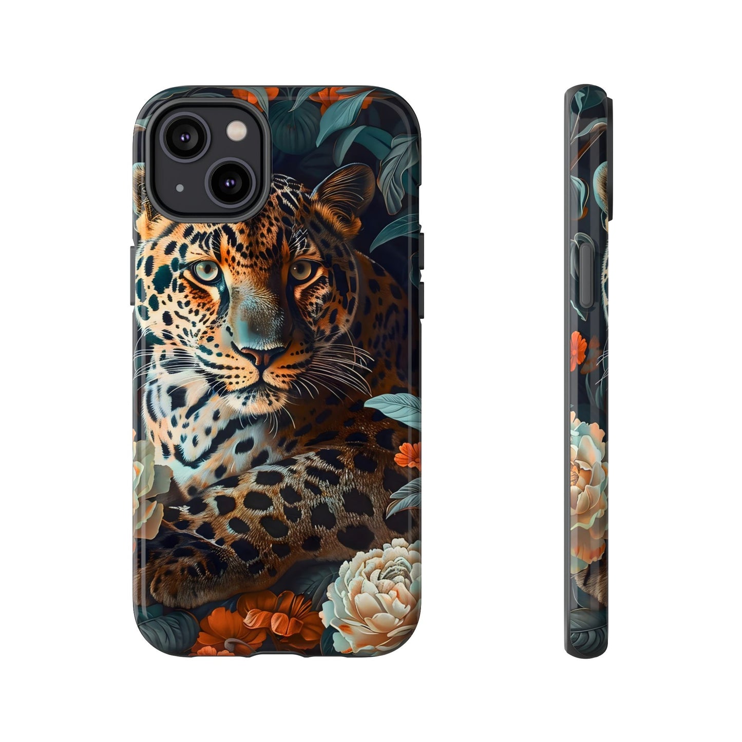 Wildlife Phone Case with Leopard Design | Tough Cases, Animal Prints, Floral Phone Cover, Gift for Nature Lovers, Unique Phone Accessories