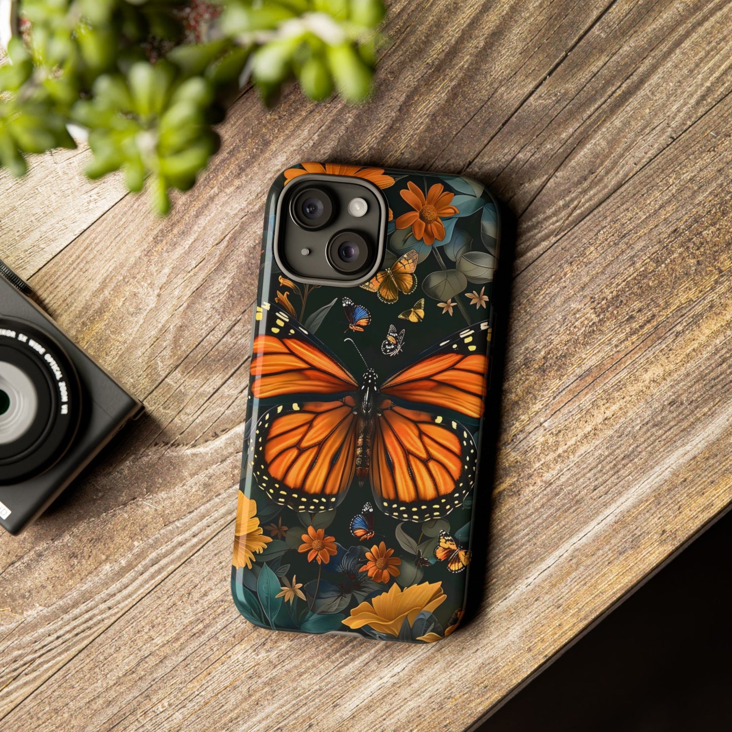 Monarch Butterfly Phone Case, Tough Cases, Nature Lover Gift, Floral Mobile Cover, Eco-Friendly Phone Accessory, Butterfly Design
