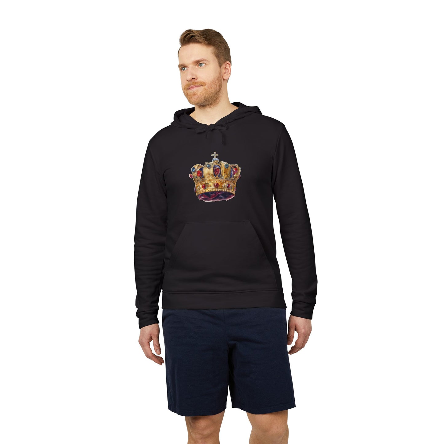 adidas Unisex Fleece Hoodie - British Royal Crown - Symbol of Regal Elegance and Authority