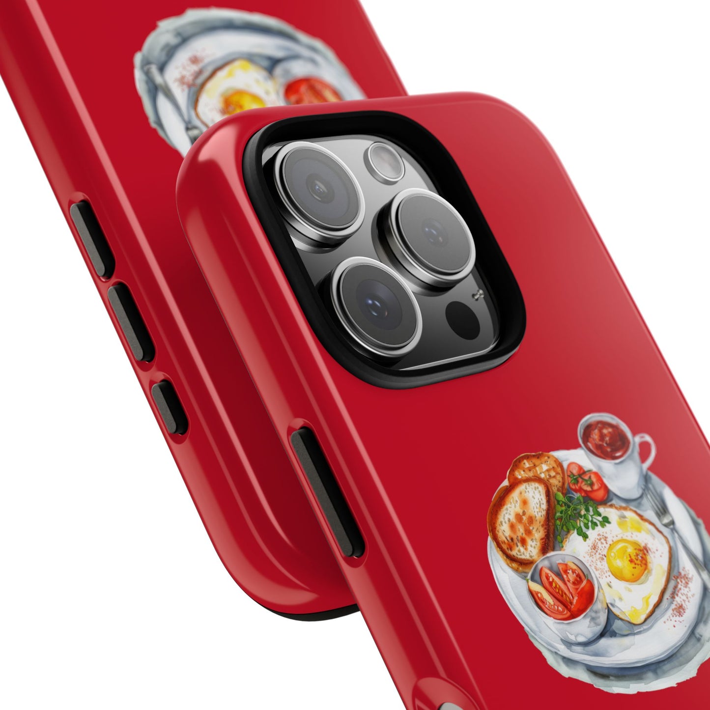 Breakfast-Inspired Phone Case, Tough Phone Covers, Foodie Gifts, Unique Accessories, Cute Kitchen Decor, Red Phone Case