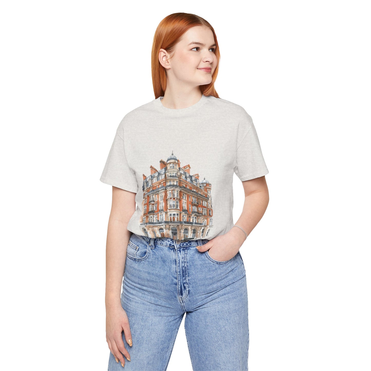 Unisex Jersey Short Sleeve Tee - British Vintage Building - Architectural Charm and Classic Appeal