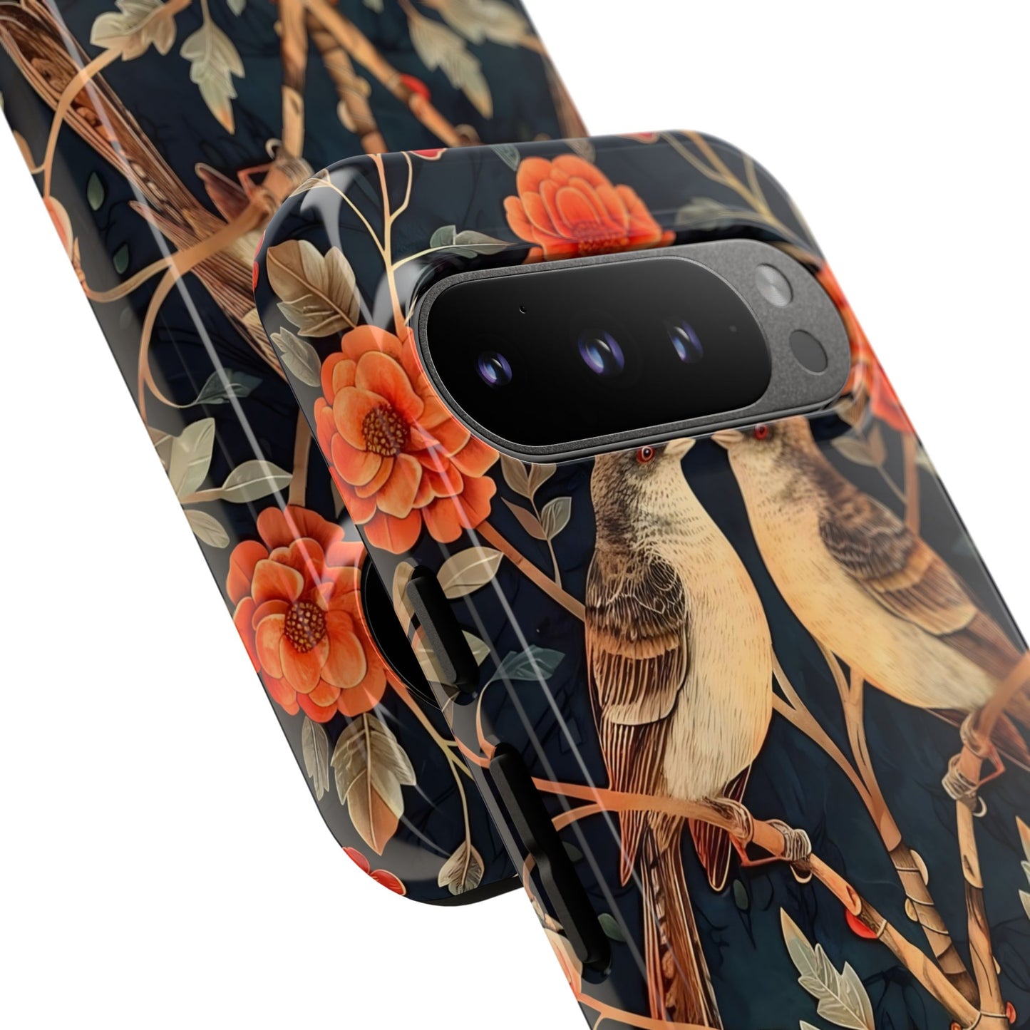 Floral Phone Case – Tough Cases with Bird Design, Unique Gift for Nature Lovers, Stylish Tech Accessory, Phone Cover, Artistic Case