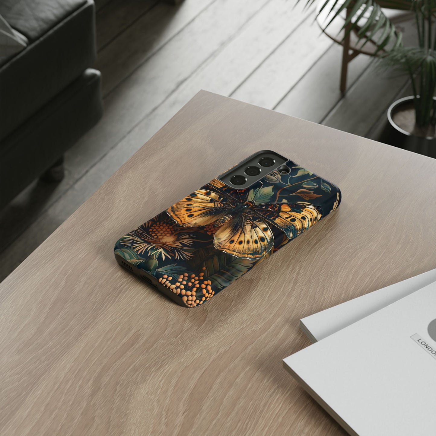 Butterfly Floral Phone Case, Tough Cases, Protective Cover, Unique Gift, Nature Lover, Art Print, Spring Decor