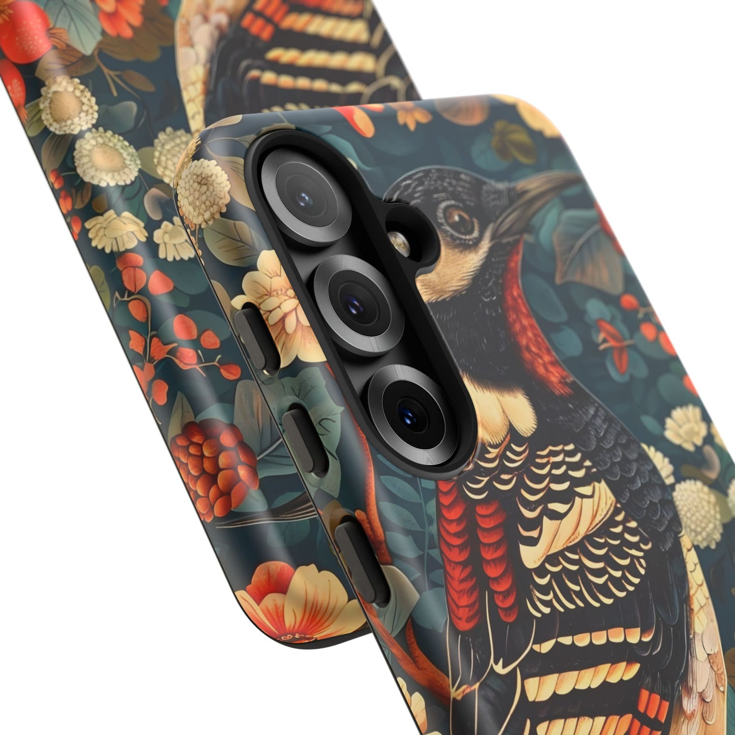 Nature-Inspired Phone Case with Floral Art, Tough Phone Cover, Protective Case, Gift for Nature Lovers, Unique Phone Accessory