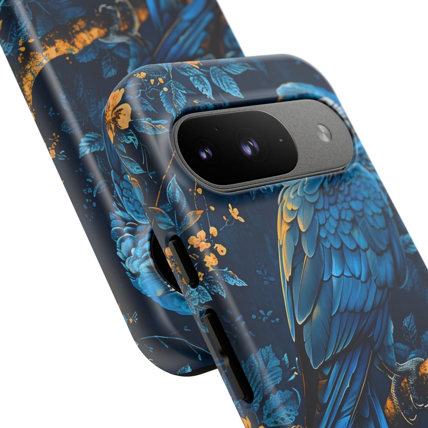 Tough Cases - Vibrant Blue Parrot Phone Case, Tropical Bird Phone Cover, Nature Lover Gift, Eco-Friendly Accessories, Unique Wildlife Decor