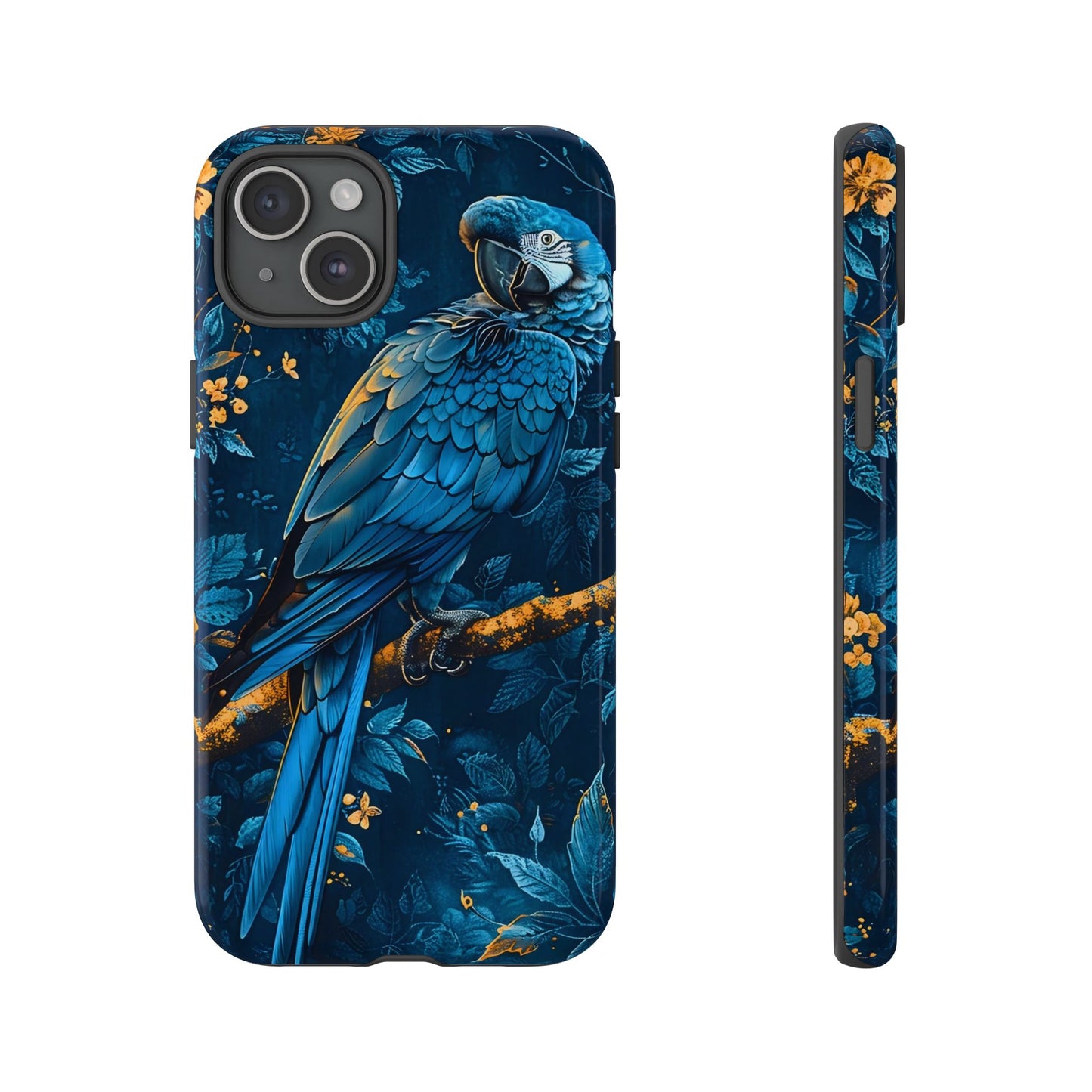 Tough Cases - Vibrant Blue Parrot Phone Case, Tropical Bird Phone Cover, Nature Lover Gift, Eco-Friendly Accessories, Unique Wildlife Decor