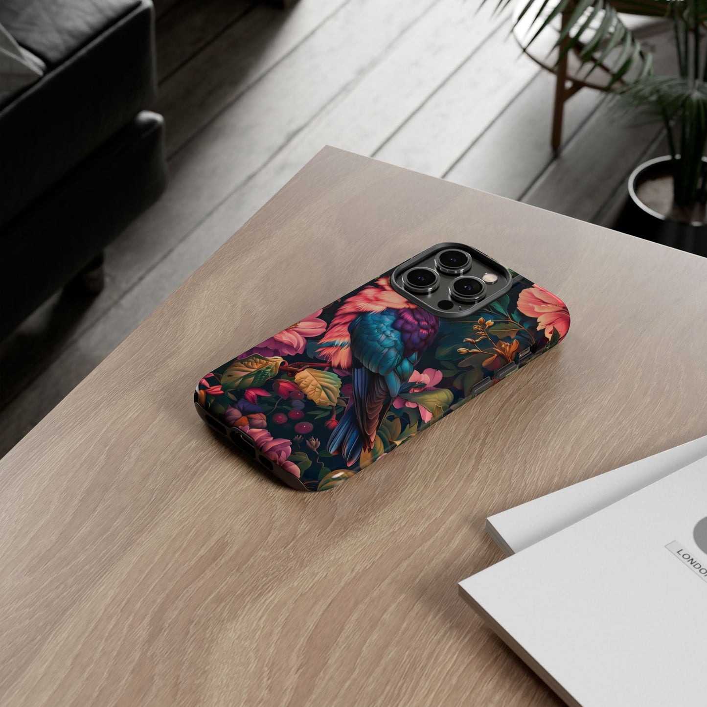 Tough Cases: Vibrant Tropical Bird Phone Case, Floral Smartphone Cover, Nature Lover Gift, Boho Phone Accessory, Cute Bird Case
