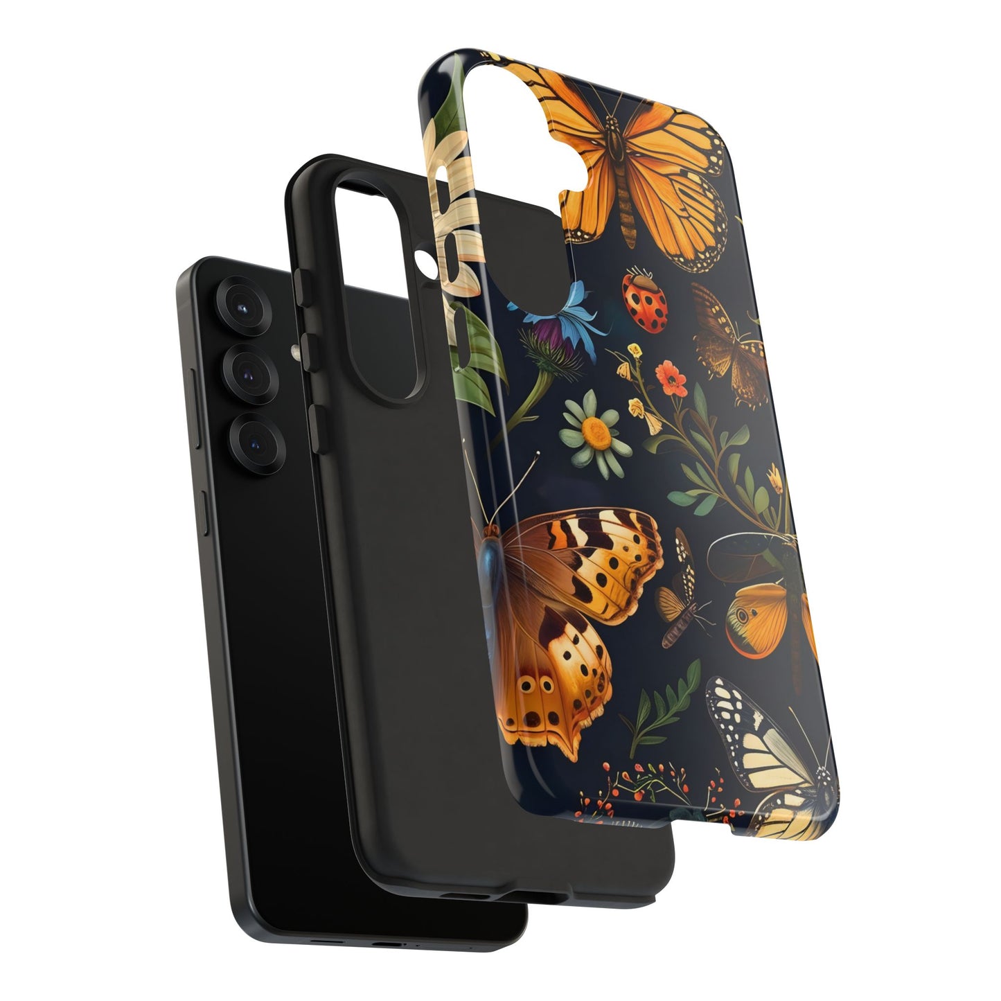Nature-Inspired Phone Case | Floral Butterfly Design, Tough Phone Cover, Gift for Nature Lovers, Cute Butterfly Case, Home Decor