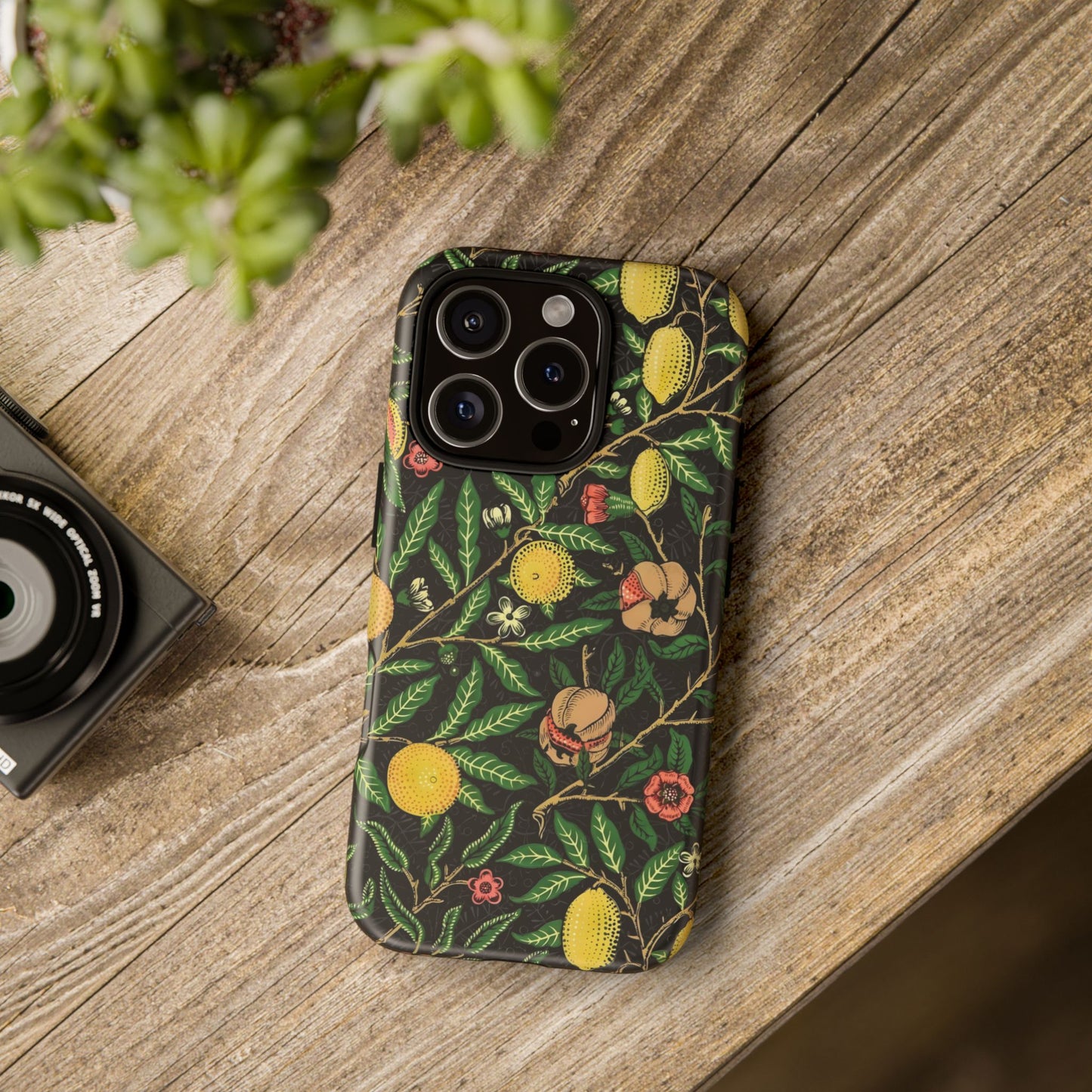 Tough Cases Phone Case, Floral Phone Cover, Tough Phone Protection, Gift for Plant Lovers, Black Background, Eco-Friendly Design