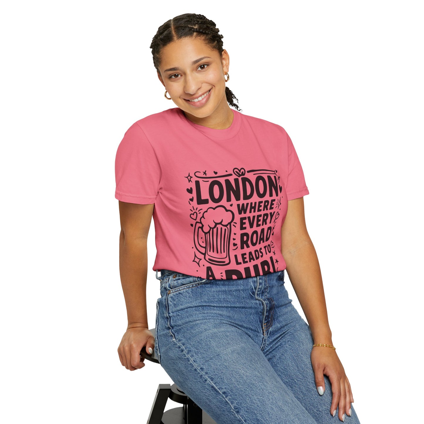 Unisex Garment-Dyed T-shirt - London's Pub Leading Road