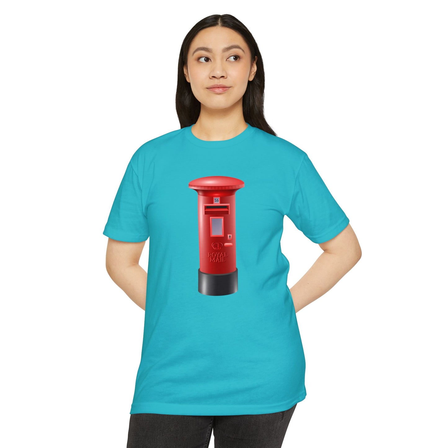 Unisex CVC Jersey T-shirt - Classic UK Royal Mailbox Design - British Postbox Icon