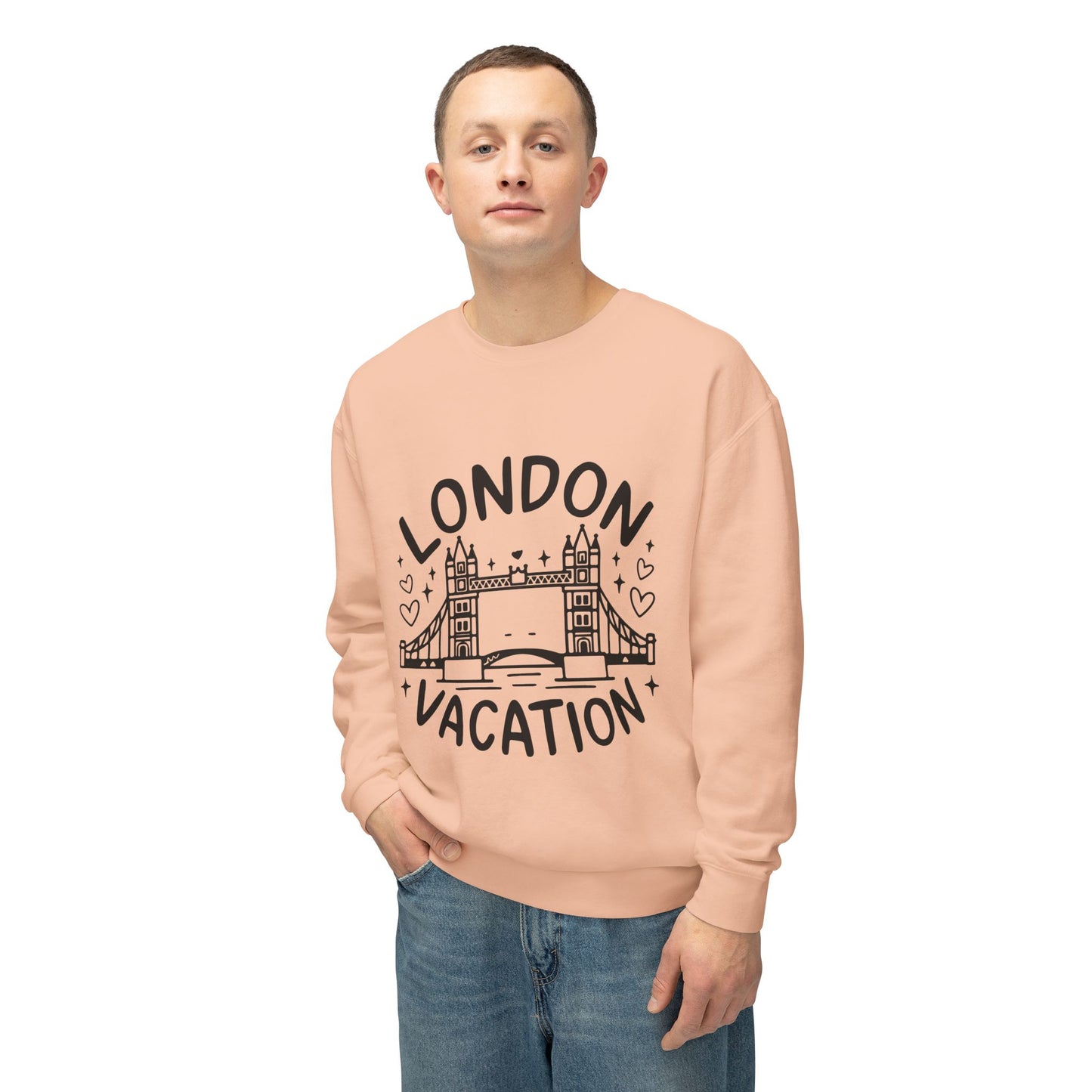 Unisex Lightweight Crewneck Sweatshirt - London's Vacation