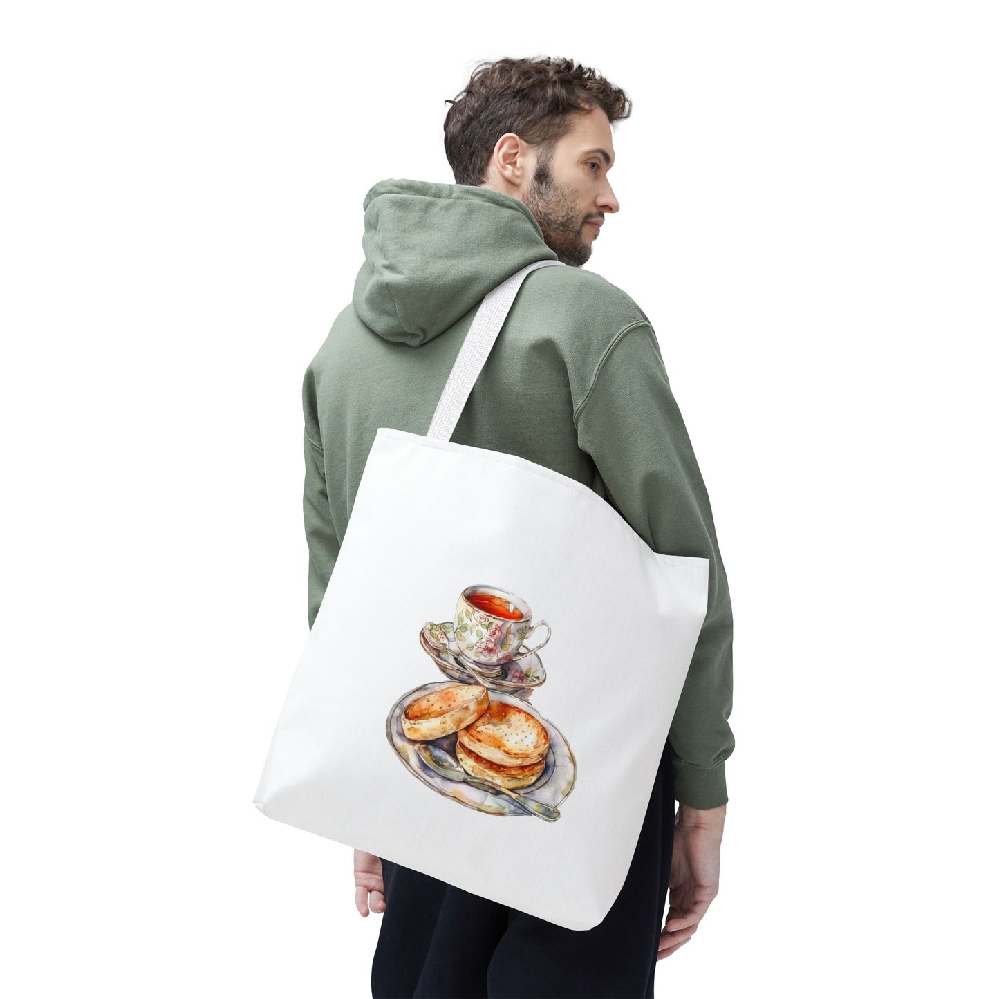 Charming Tea Time Tote Bag, Perfect for Tea Lovers, Gifts for Her, Stylish Shopping Bag, AOP Design Tote, Cozy Winter Accessory