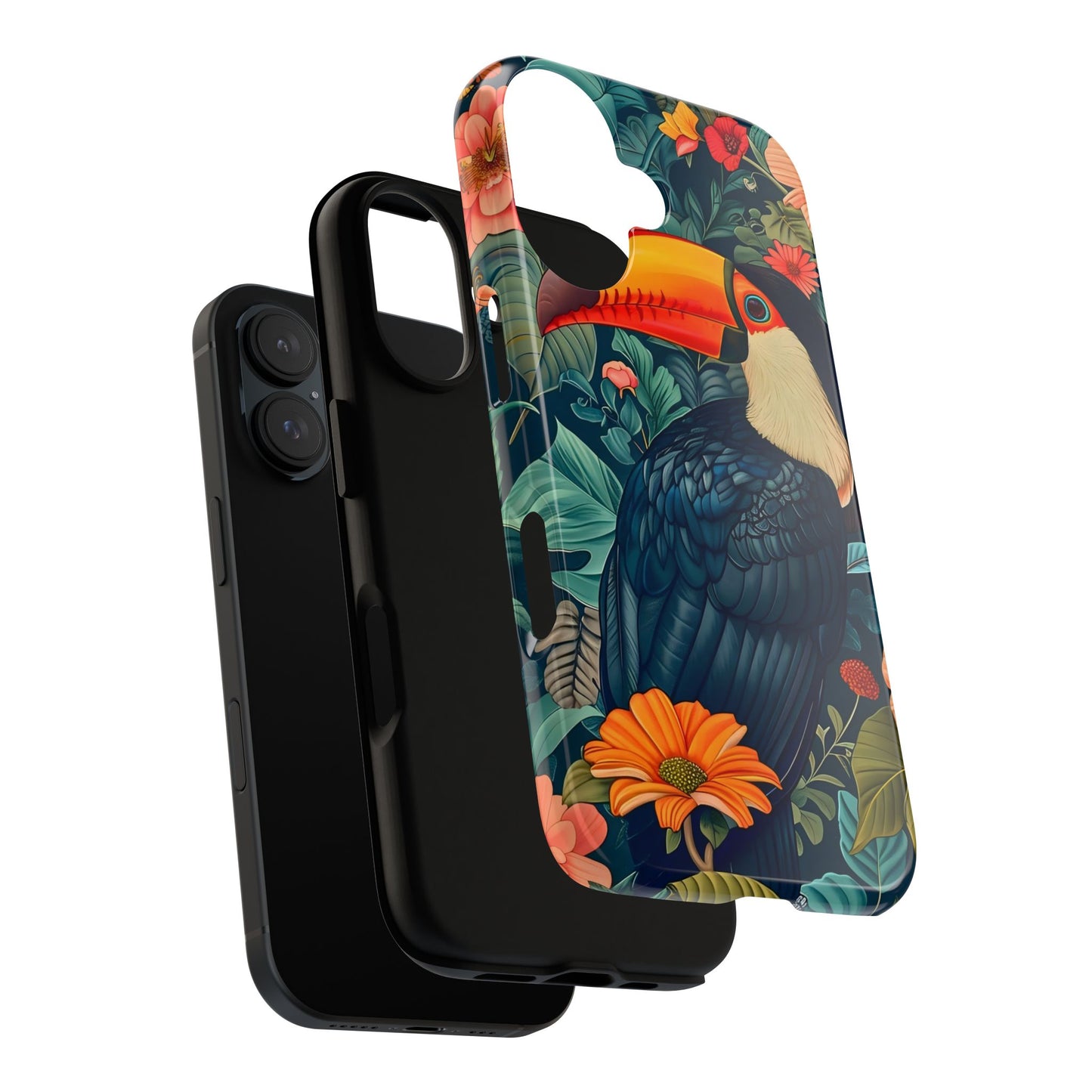 Tropical Toucan Phone Case - Cute Animal Design, Nature Lover Gift, Floral Pattern, Bird Lover Accessory, Summer Vibes