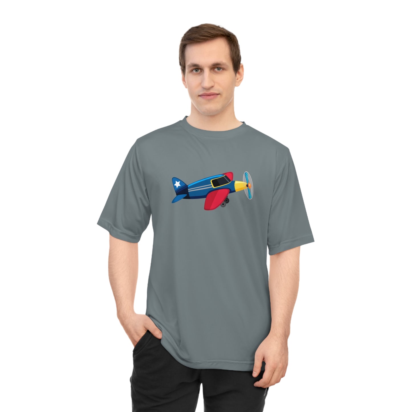 Unisex Zone Performance T-shirt - Colorful Vintage Airplane