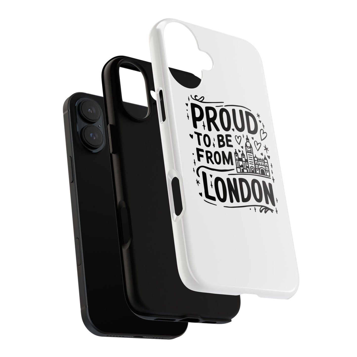 London Pride Phone Case - Proud to Be From London, UK Travel Gift, Black and White Design, Unique Phone Accessory, London Souvenir