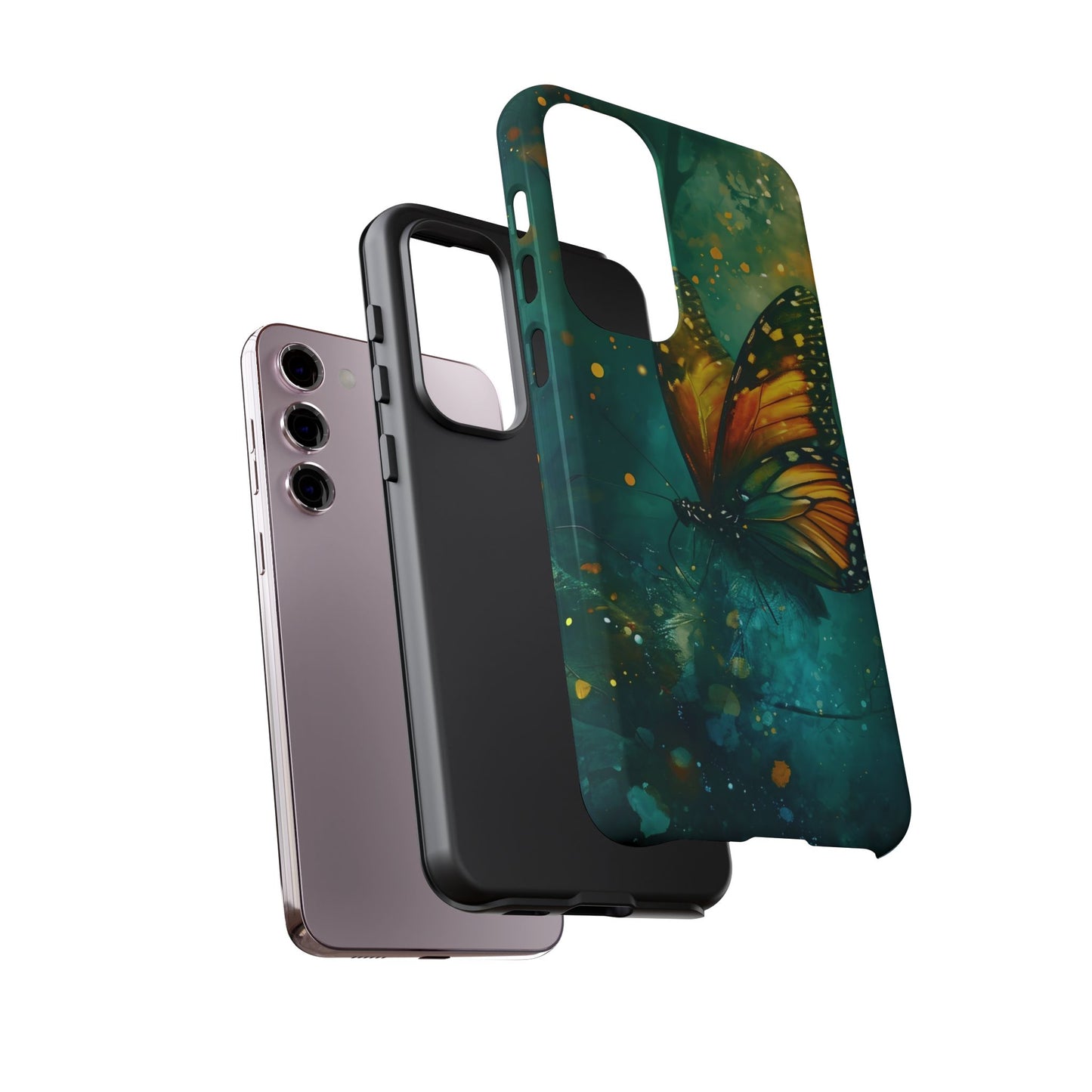 Colorful Butterfly Phone Case, Tough Cases for iPhone and Samsung, Cute Tech Accessories, Nature Lovers Gift, Vibrant Floral Design
