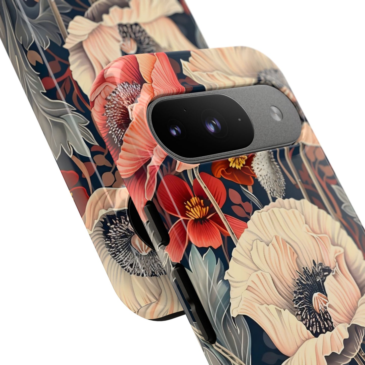 Floral iPhone Case, Tough Phone Cover, Artistic Protection, Flower Design, Unique Gift for Her, Phone Accessory, Trendy Tech