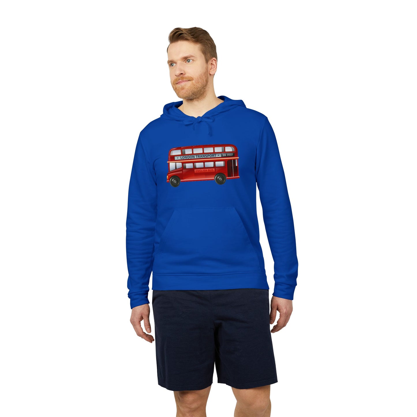 adidas Unisex Fleece Hoodie - Rolling London - The Iconic Double-Decker