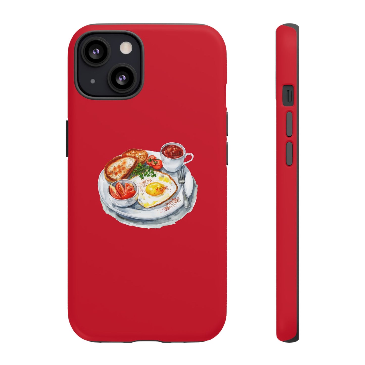 Breakfast-Inspired Phone Case, Tough Phone Covers, Foodie Gifts, Unique Accessories, Cute Kitchen Decor, Red Phone Case