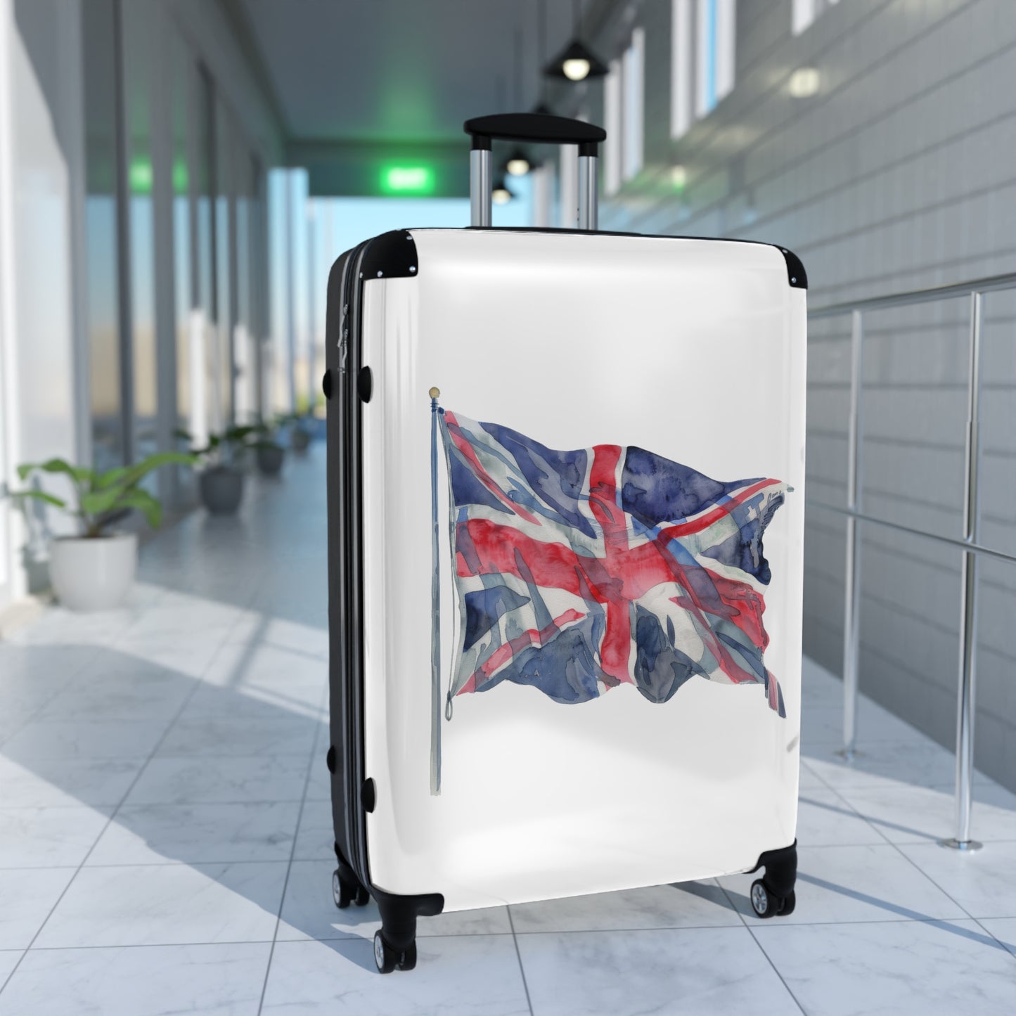 Waving Union Jack Flag Suitcase