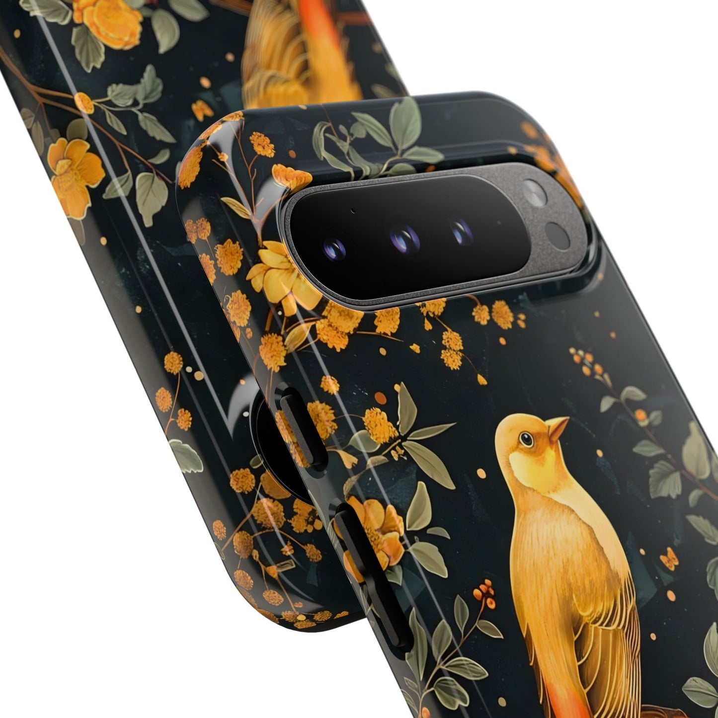 Floral Phone Case, Tough Cases with Bird Design, Nature Lover Gift, Stylish Protection, Birthday Present, Floral Phone Cover