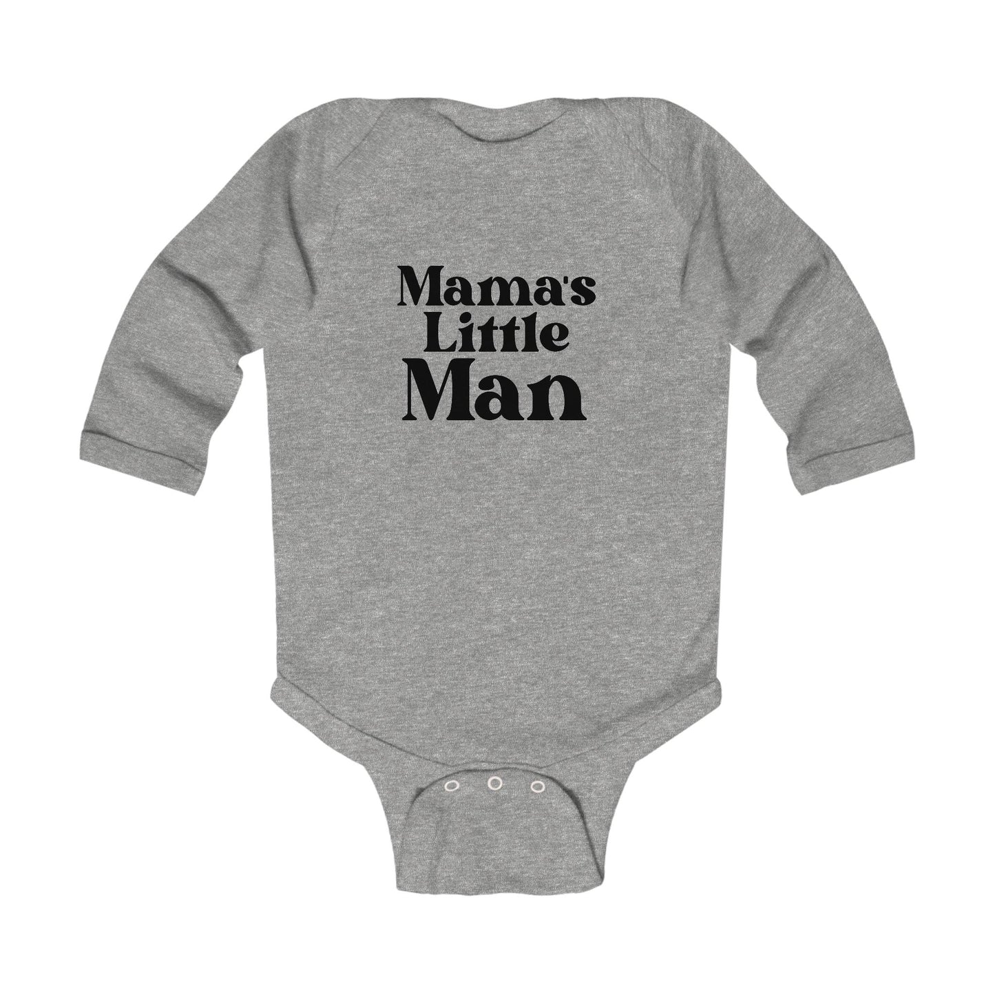 Mama's Little Man Infant Long Sleeve Bodysuit - Cute Baby Outfit for Boys