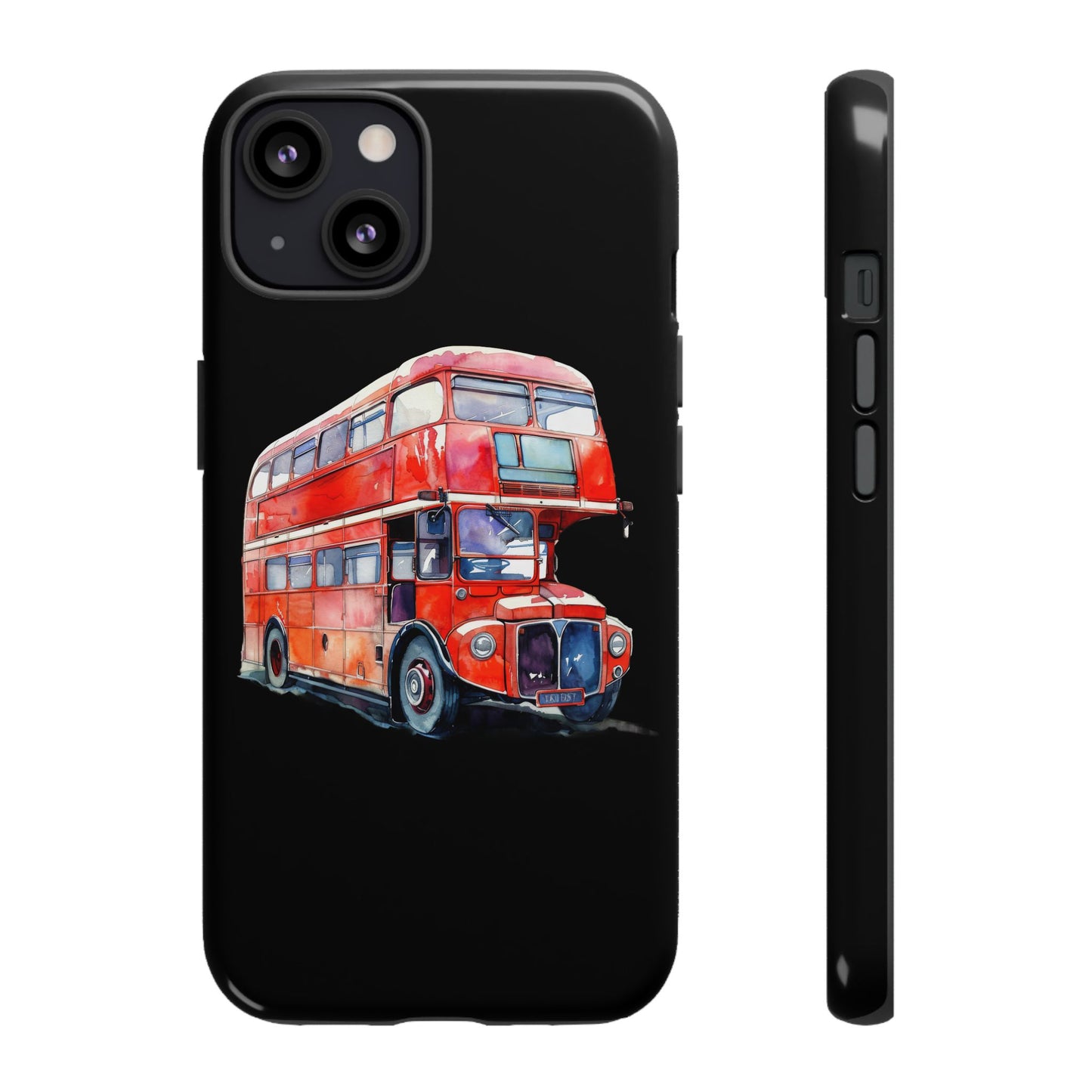 London Bus Phone Case, Tough iPhone Cover, Unique Gift for Travelers, Vintage Style Accessories, Holiday Present Idea